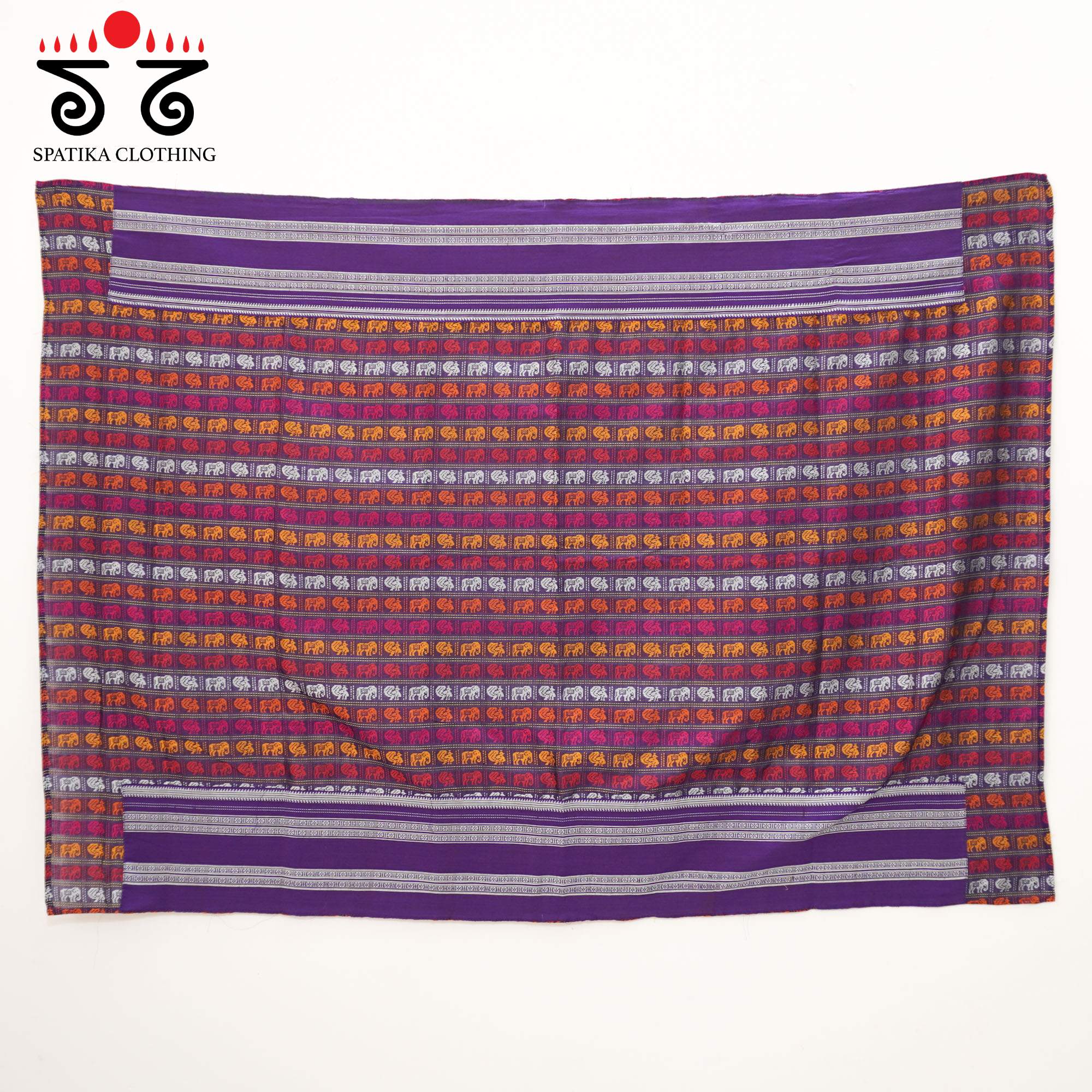 Purple Ilkal Handwoven Cotton Saree - Bandhini Blouse