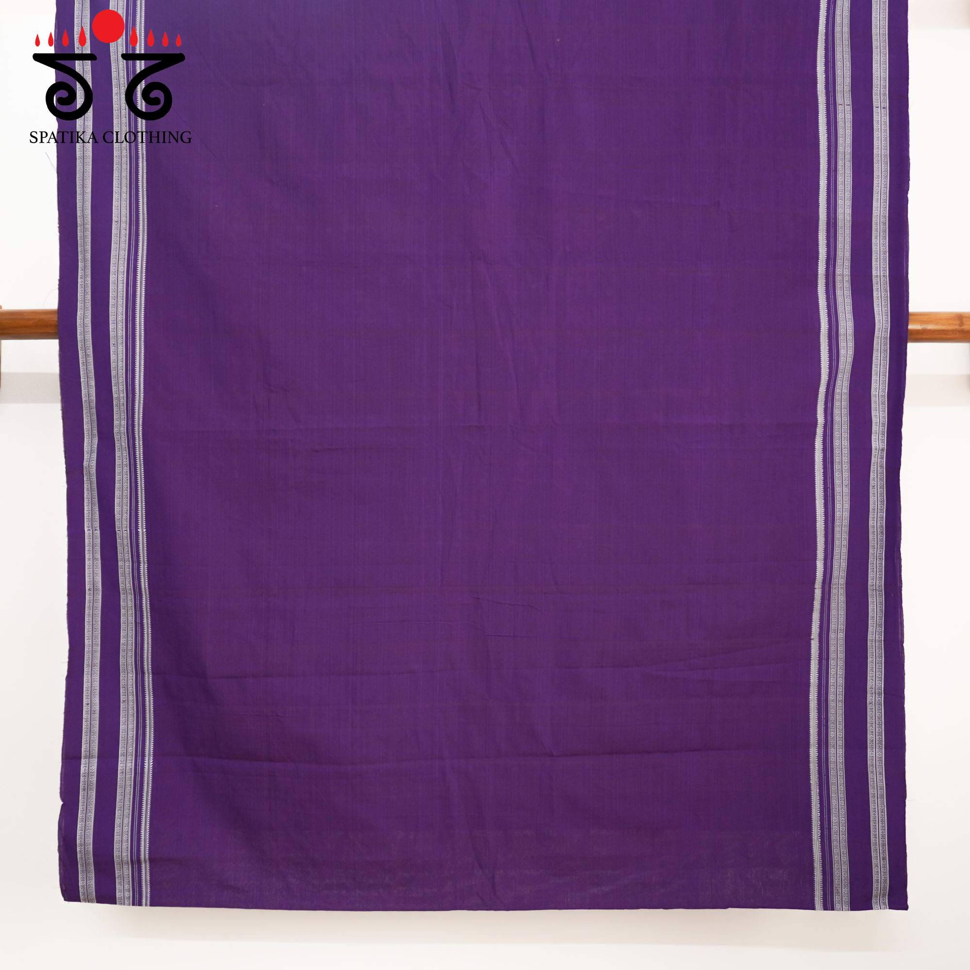Purple Ilkal Handwoven Cotton Saree - Bandhini Blouse