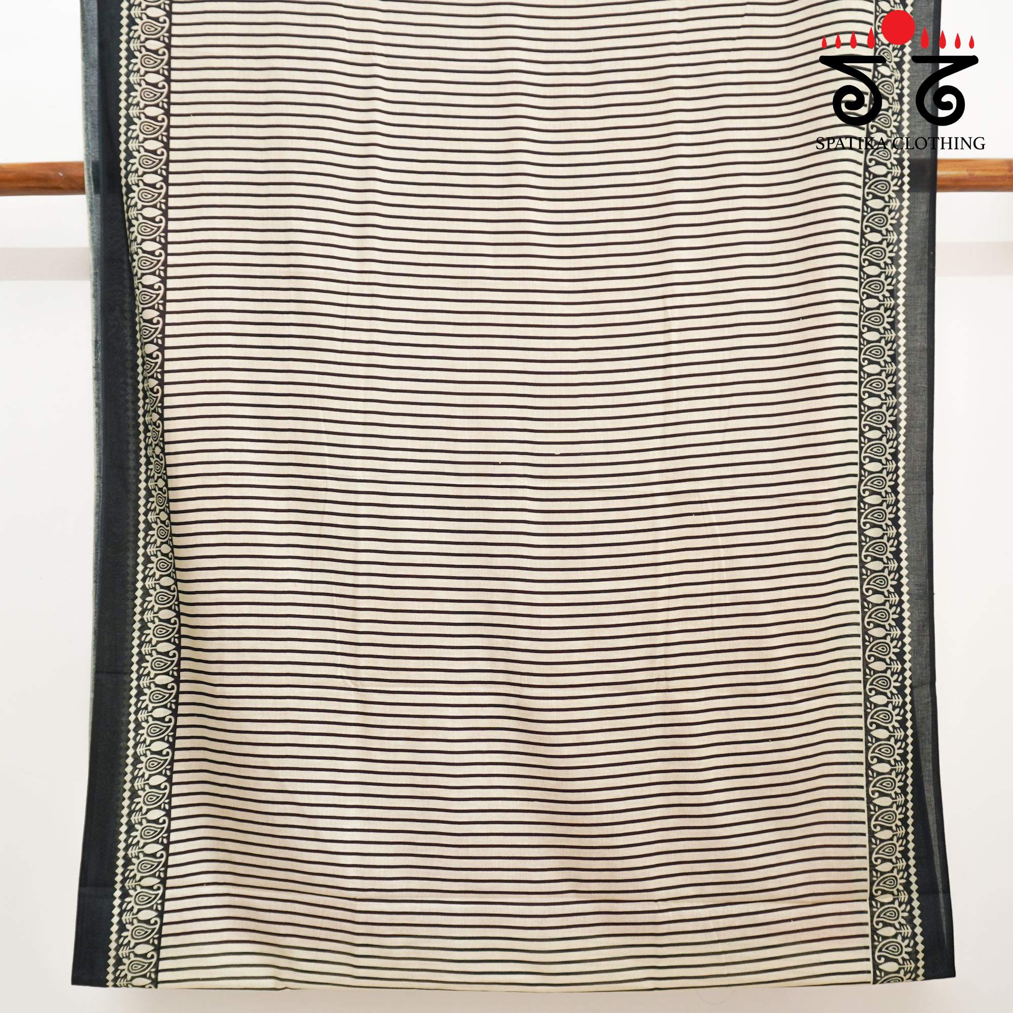 Red Hand Block Printed Mul Cotton Saree