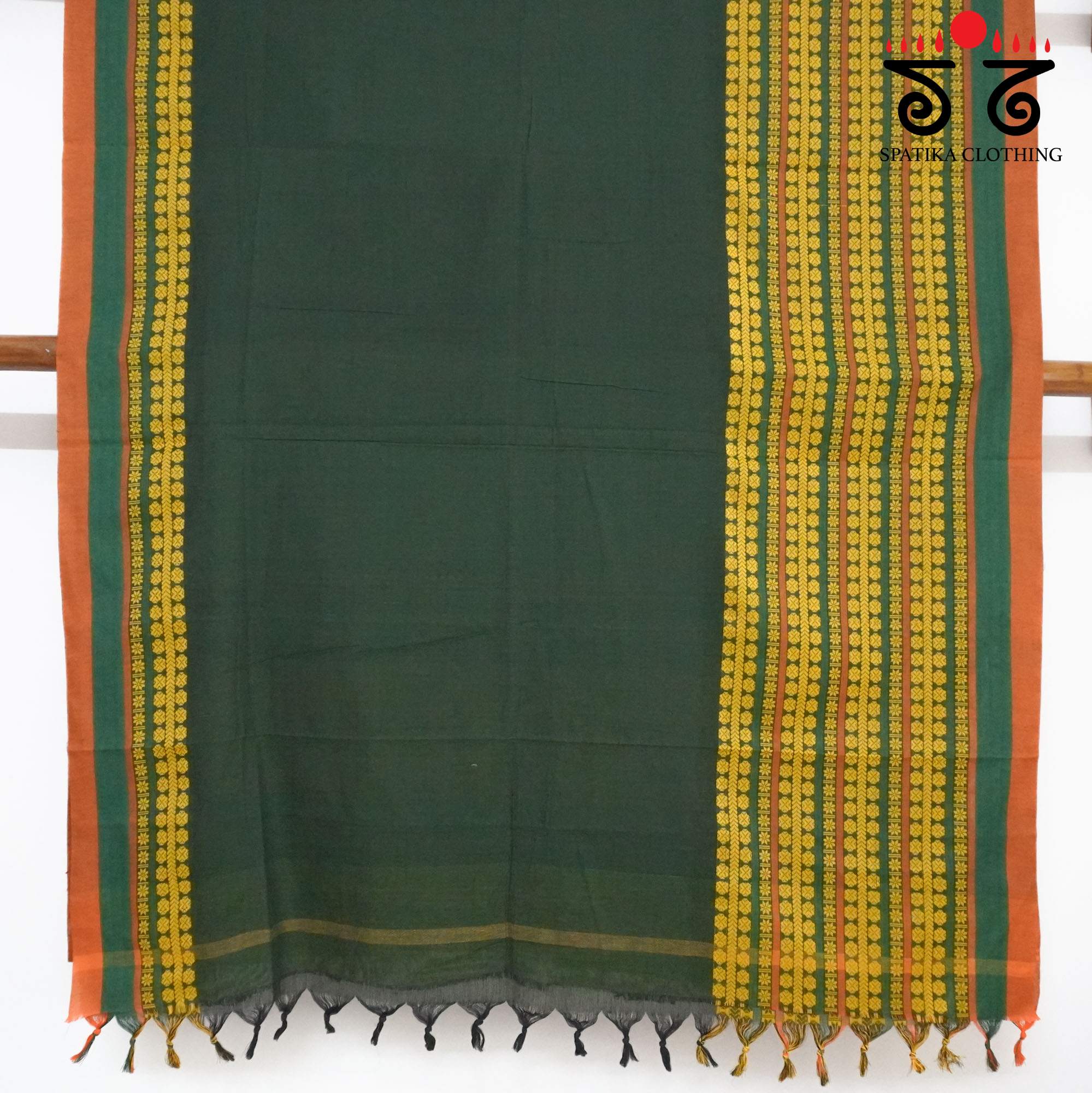 Green Begampur Handwoven Cotton Saree New!