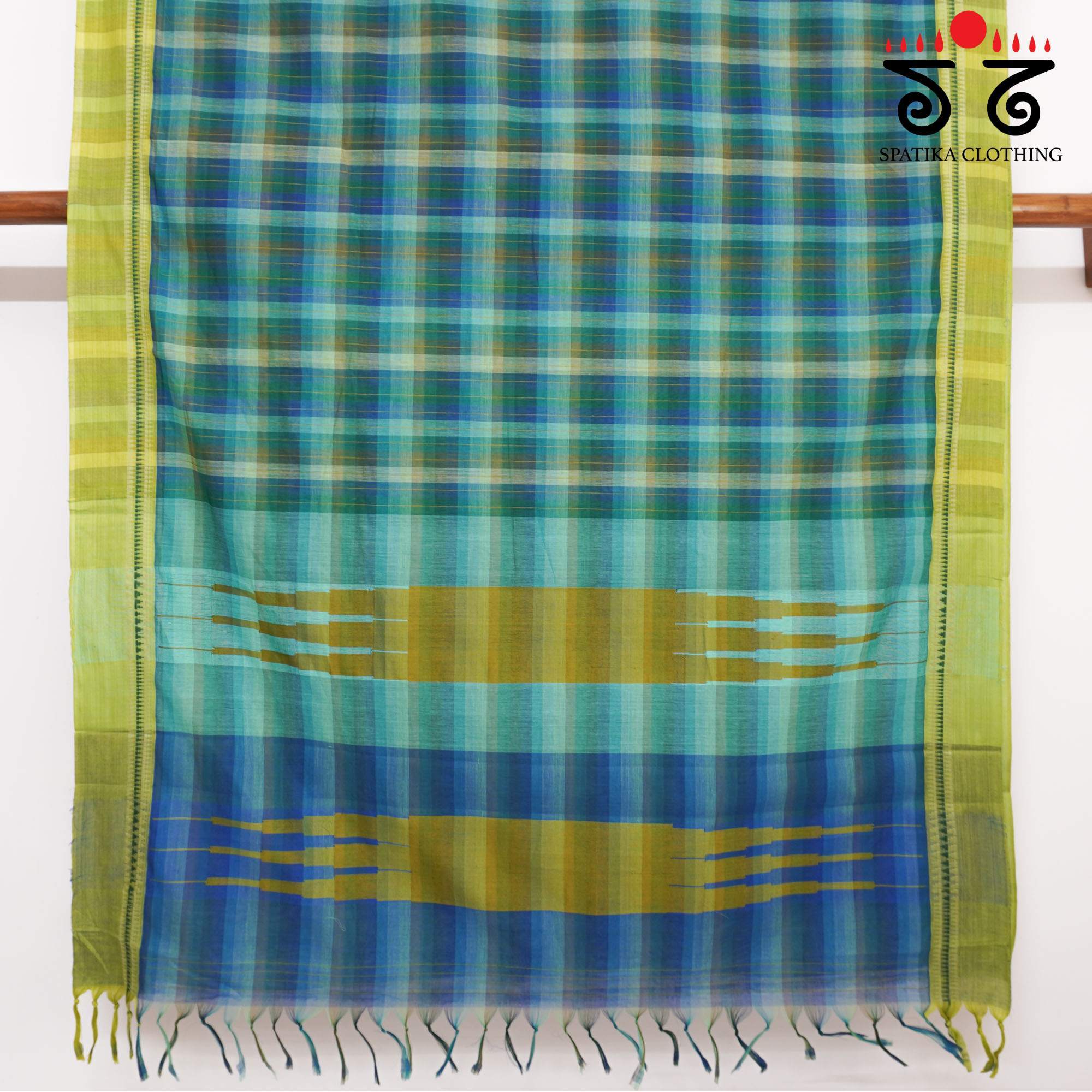 Green Andhra Handwoven Cotton Saree