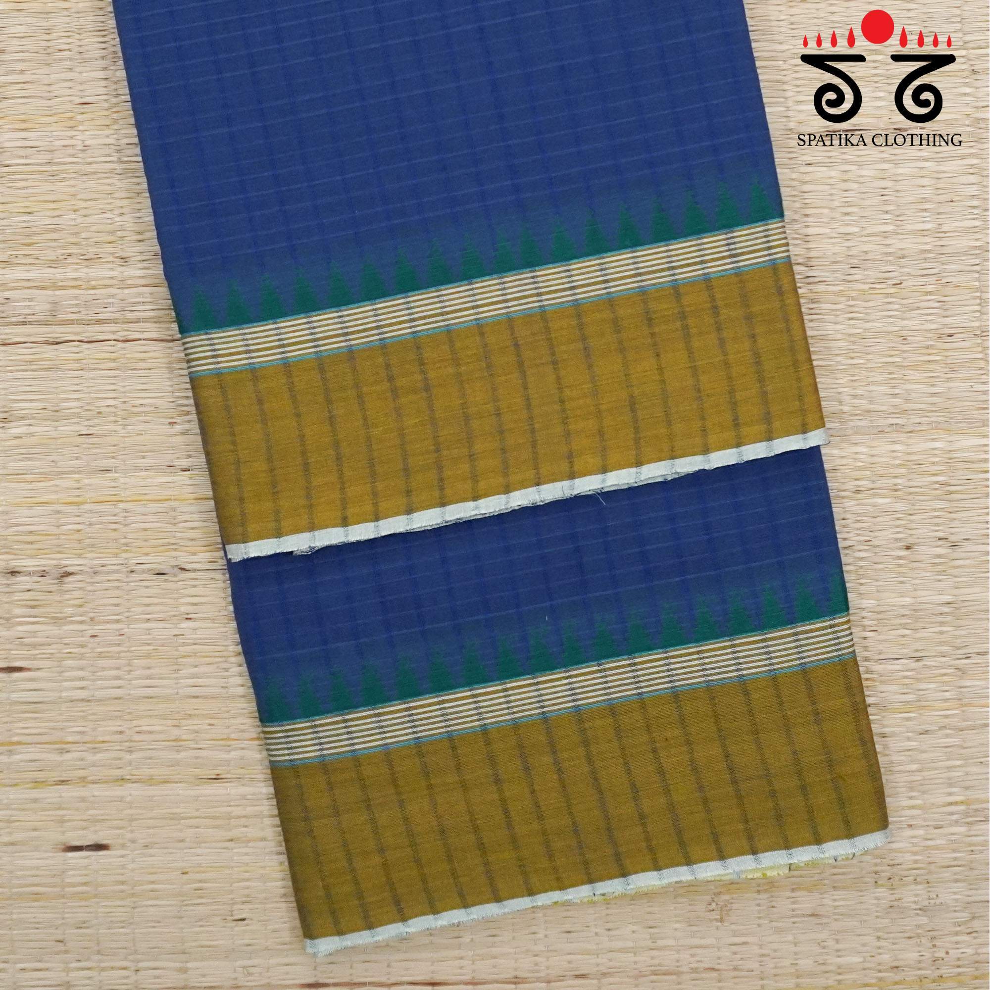 Blue Andhra Handwoven Cotton Saree