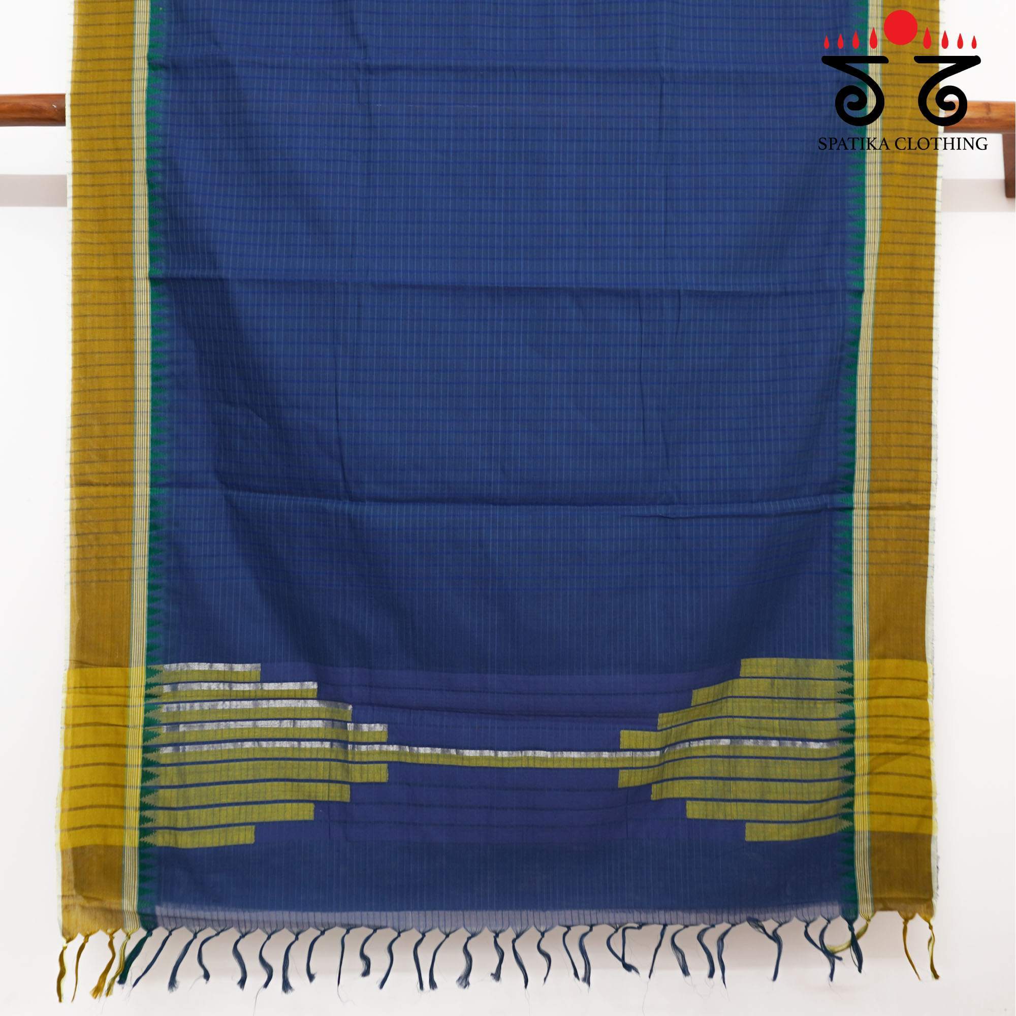 Blue Andhra Handwoven Cotton Saree