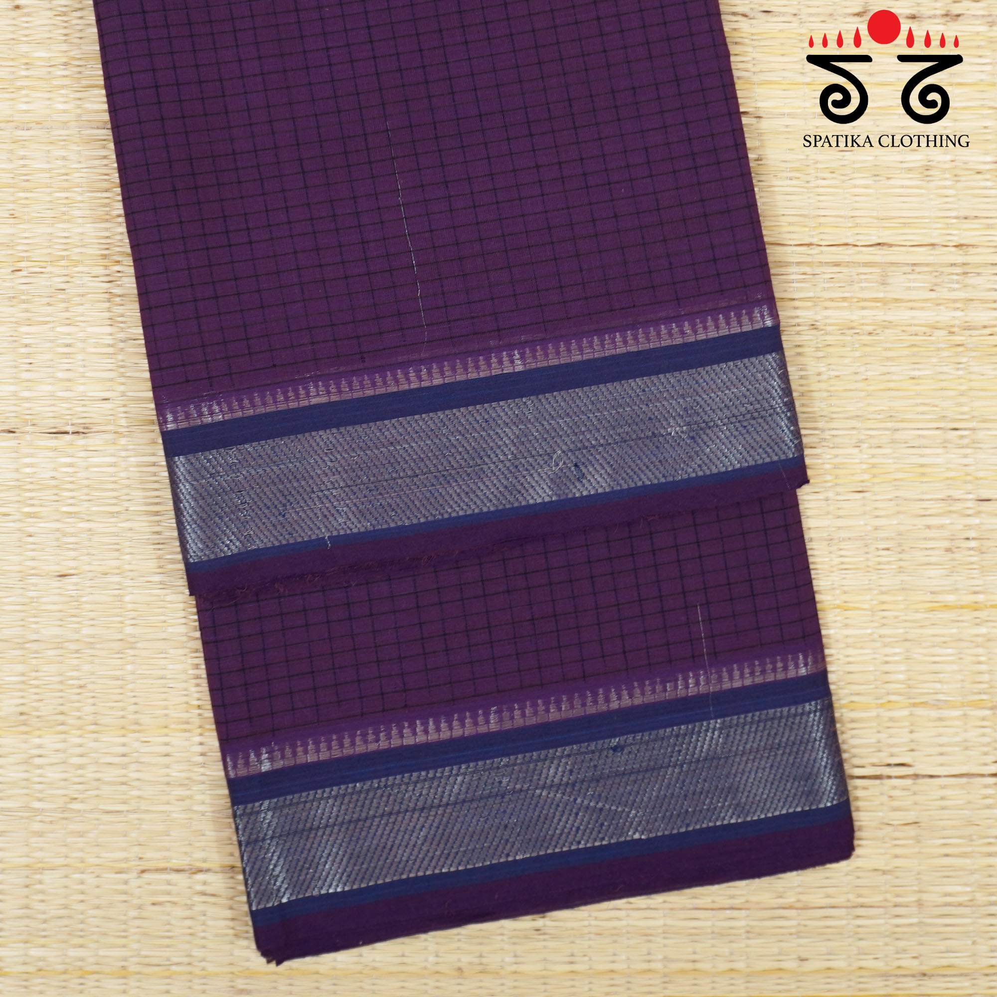 Purple Andhra Handwoven Cotton Saree