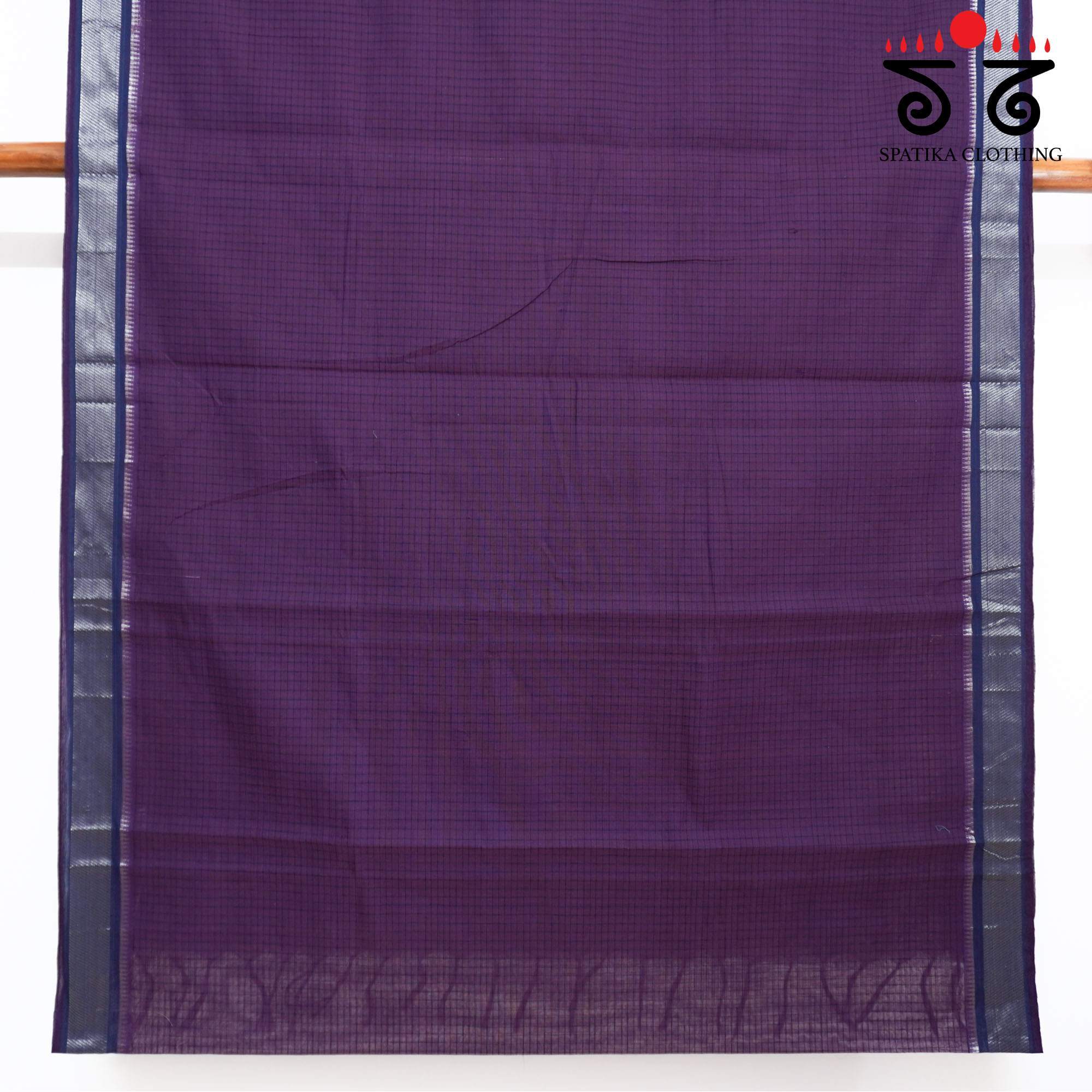Purple Andhra Handwoven Cotton Saree