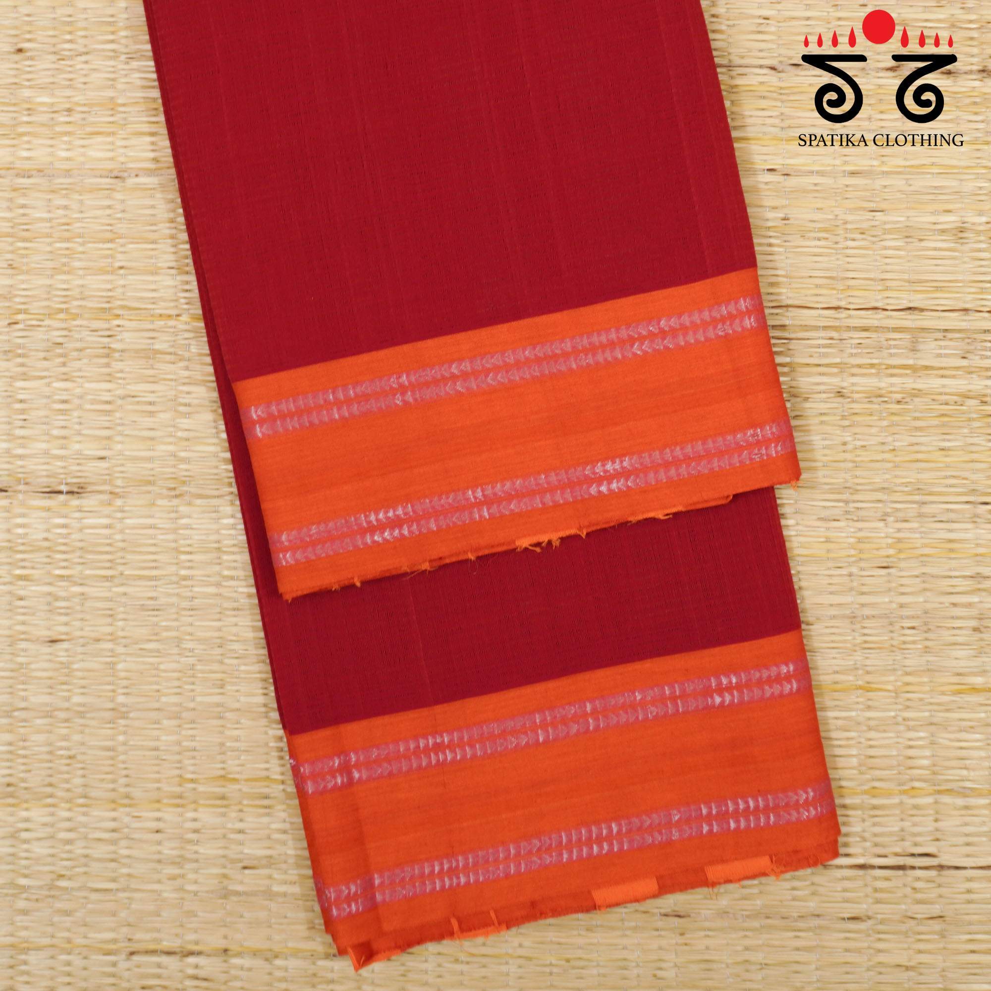 Red Andhra Handwoven Cotton Saree