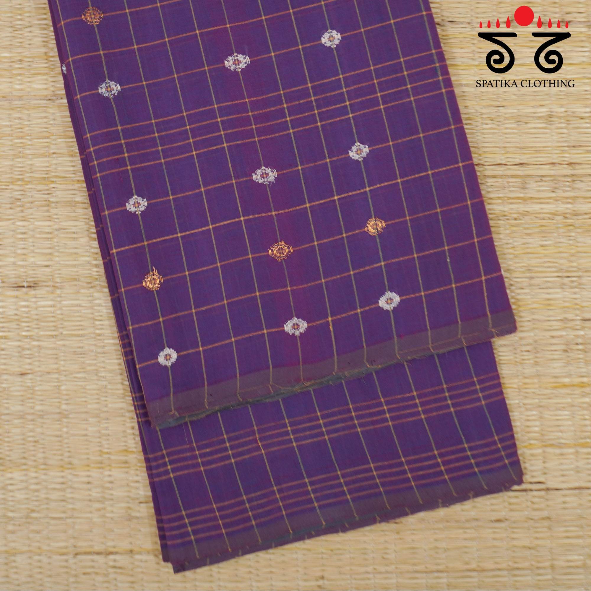 Violet Andhra Handwoven Cotton Saree