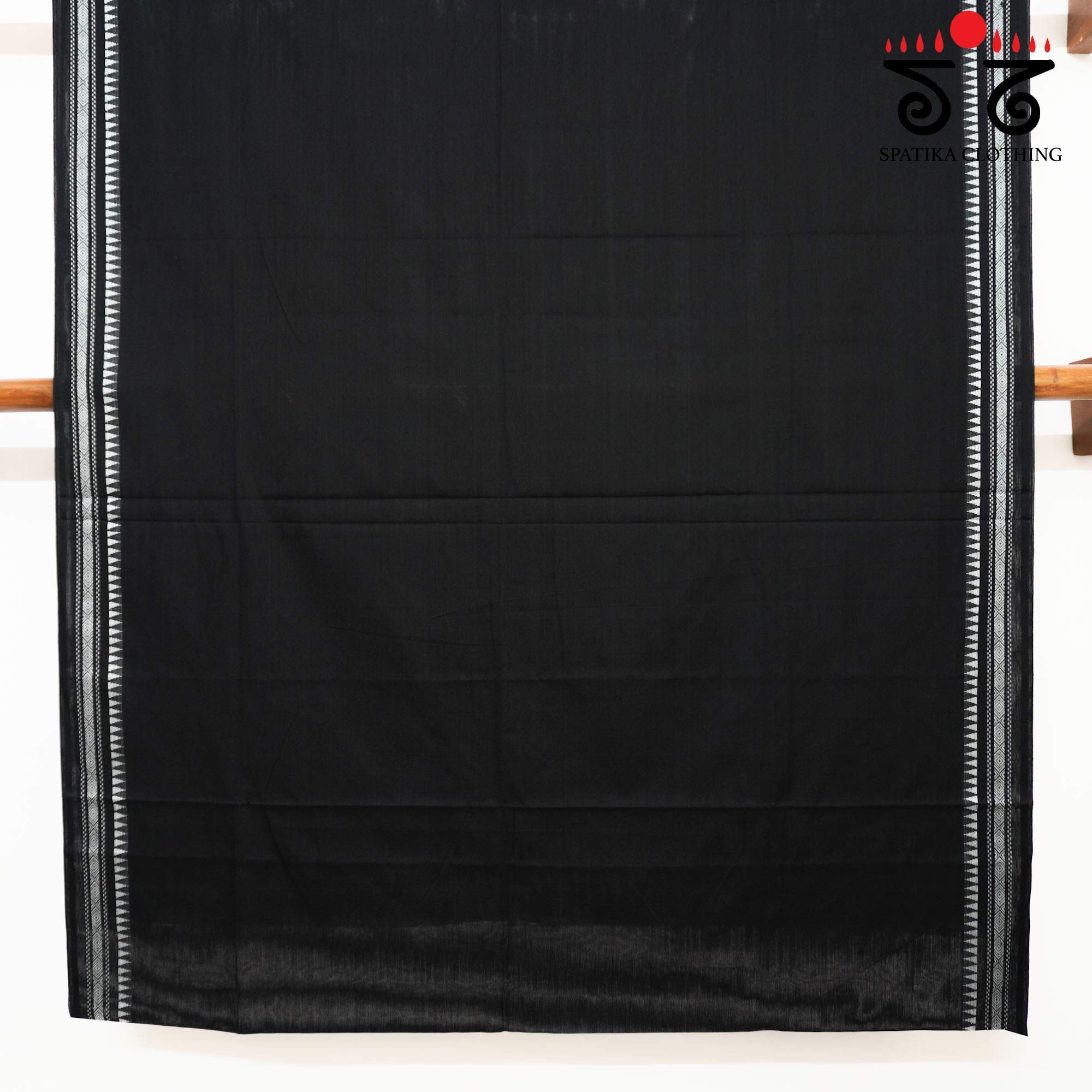 Black Begampur Handwoven Cotton Saree New!