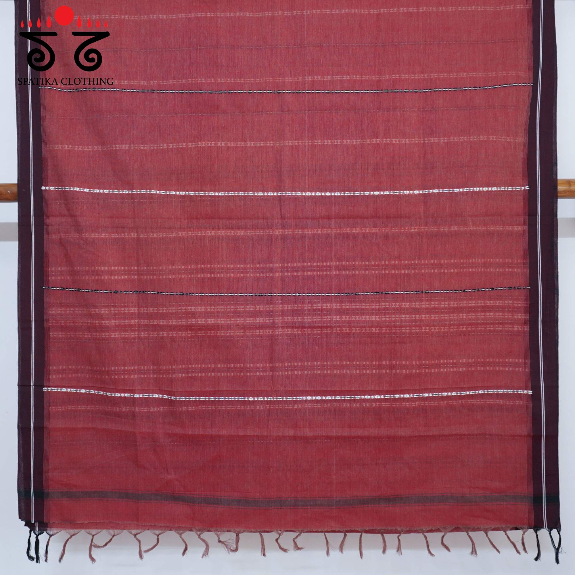 Brown Begampur Handwoven Cotton Saree