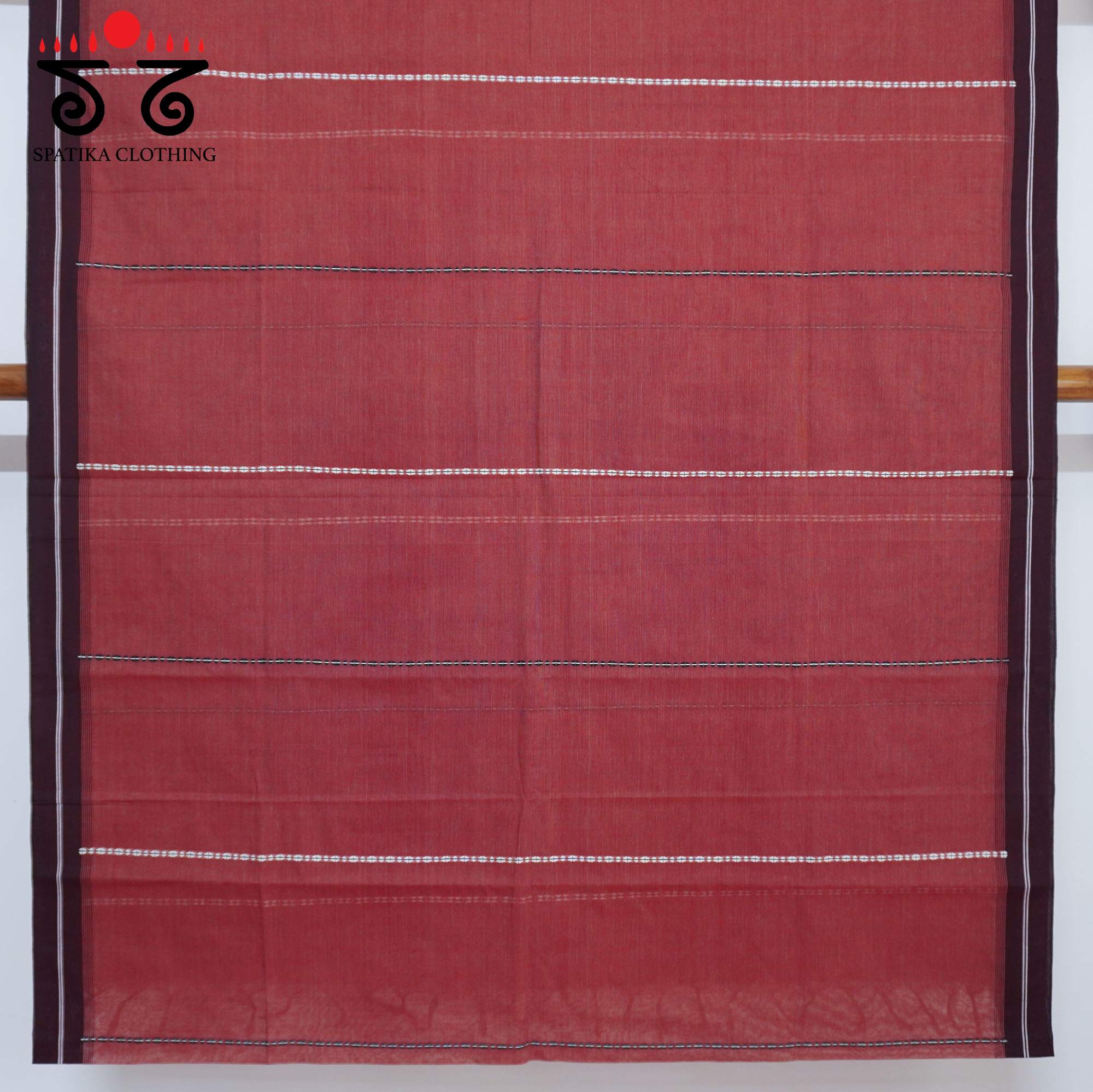 Brown Begampur Handwoven Cotton Saree