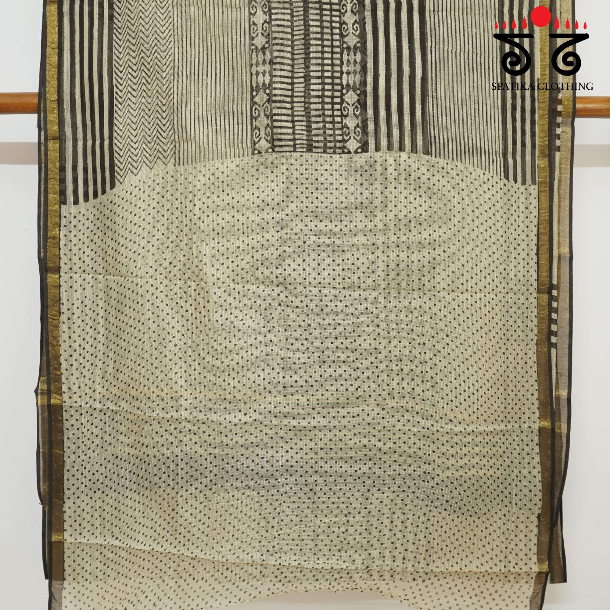 Black Kota Hand Block Printed Saree