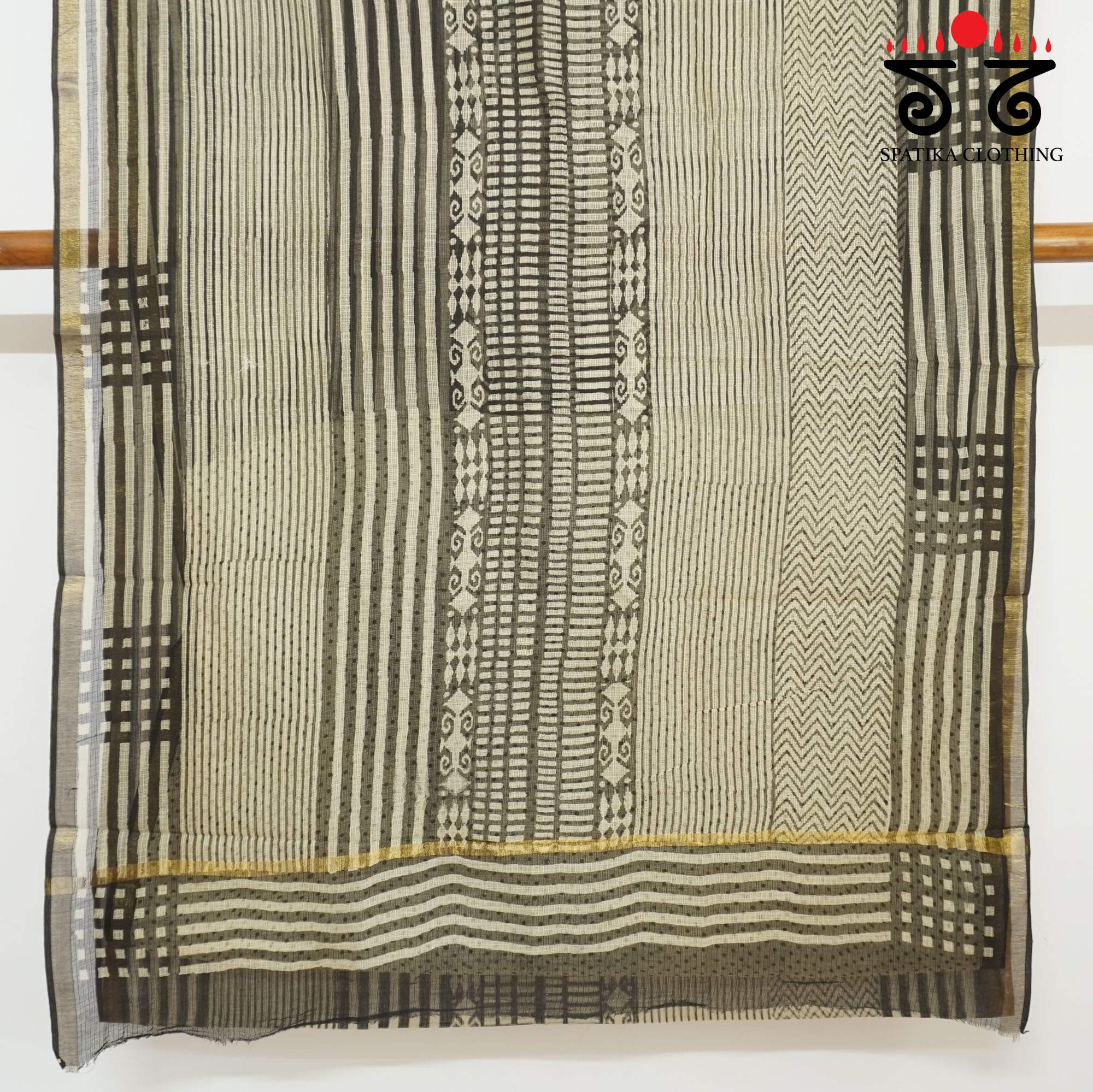 Black Kota Hand Block Printed Saree