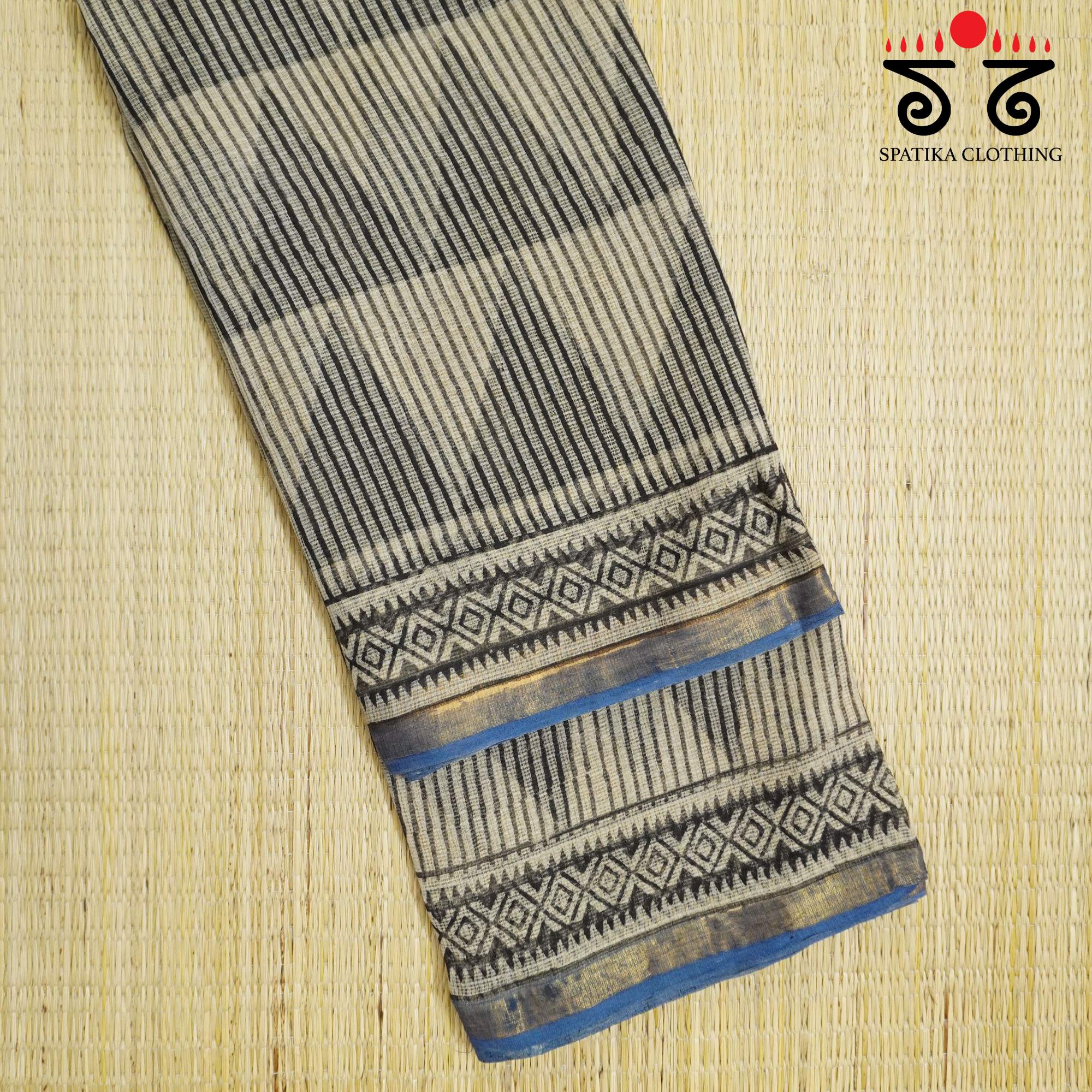 Black Kota Hand Block Printed Saree