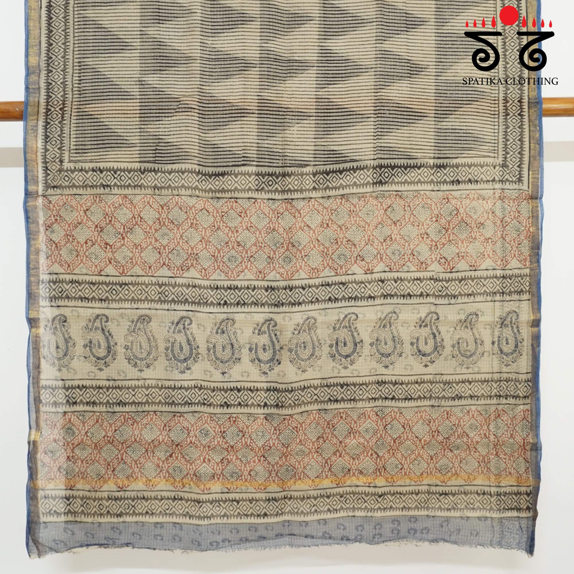 Black Kota Hand Block Printed Saree