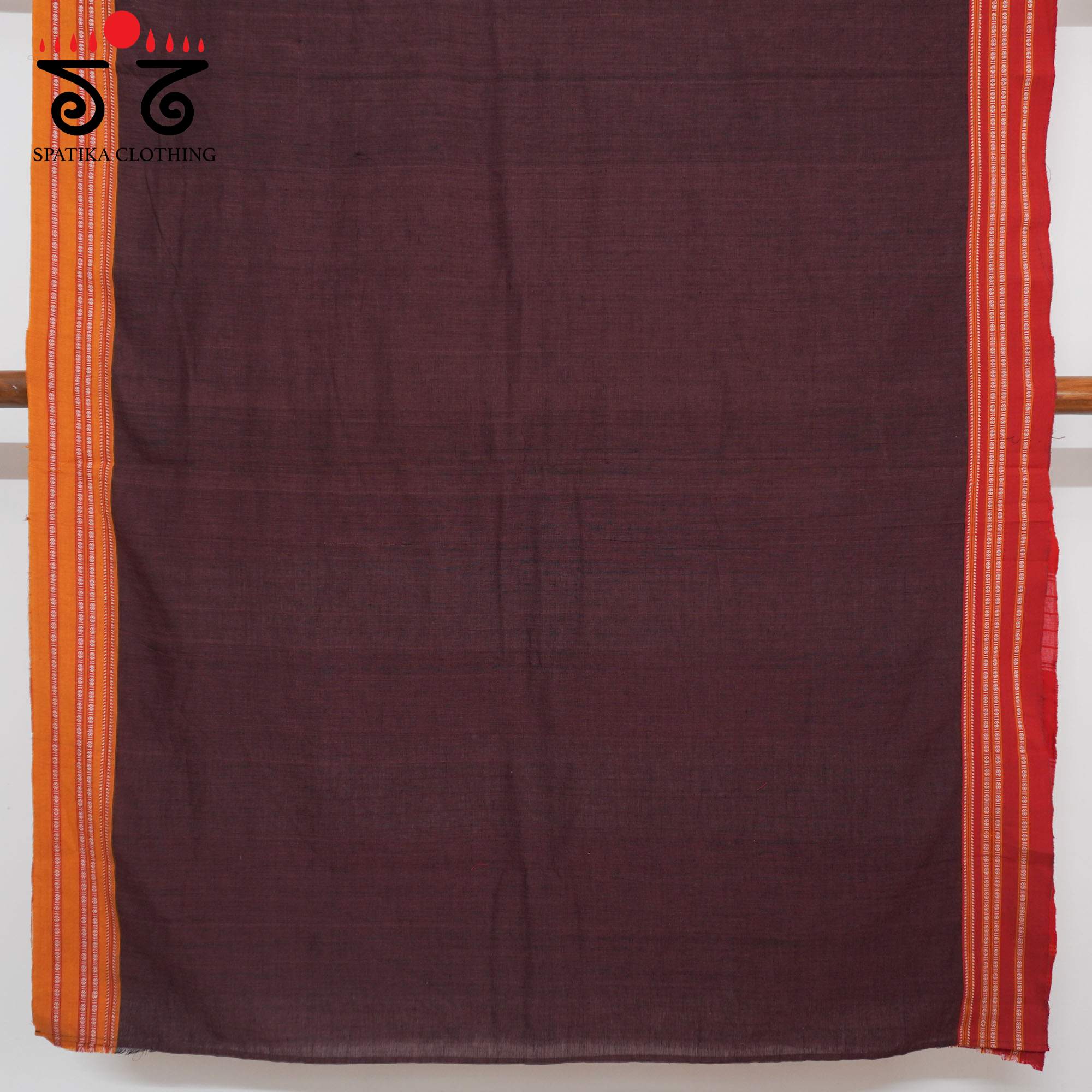 Brown Ilkal Handwoven Cotton Saree - Ikat Blouse