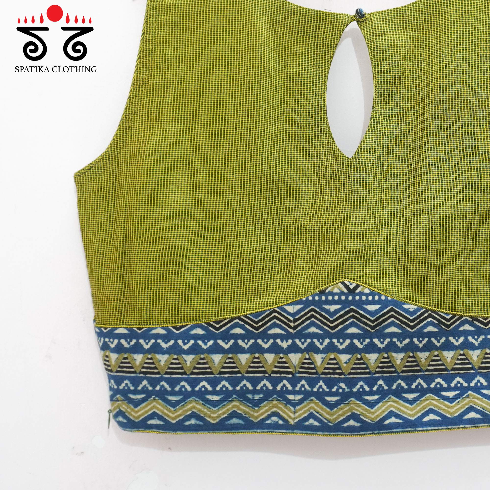 The Khun - Ajrakh sleeveless Blouse