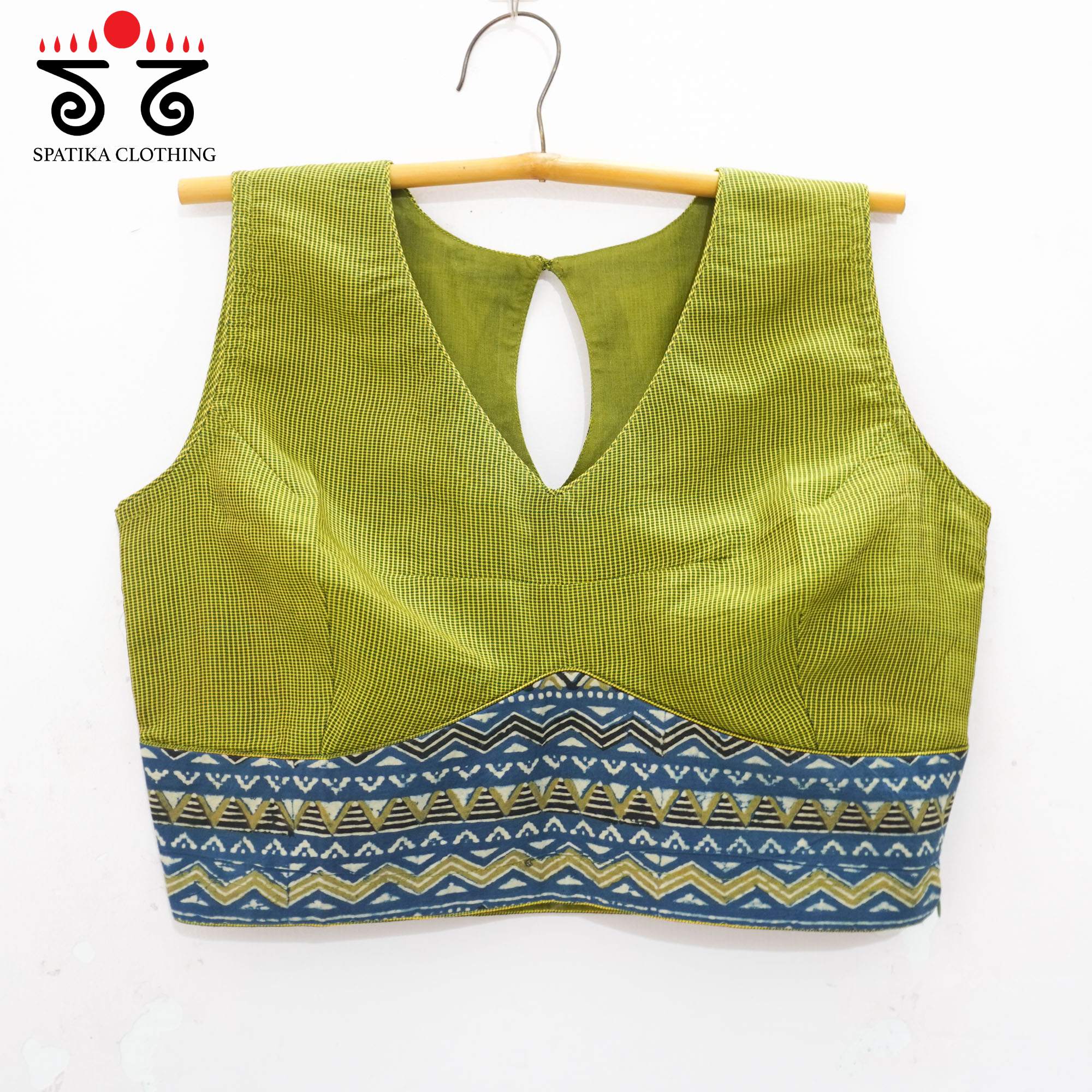 The Khun - Ajrakh sleeveless Blouse