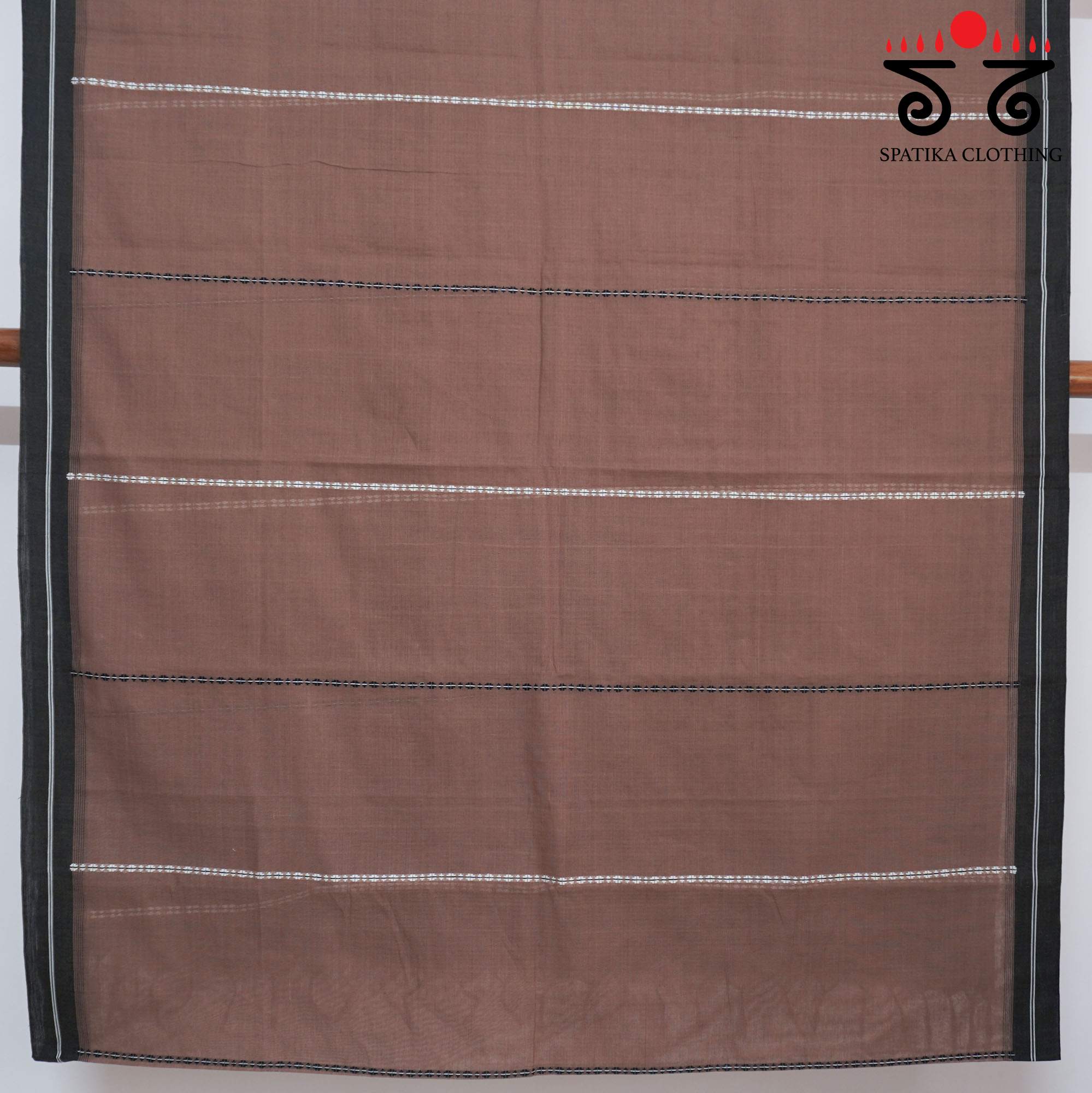 Brown Begampur Handwoven Cotton Saree