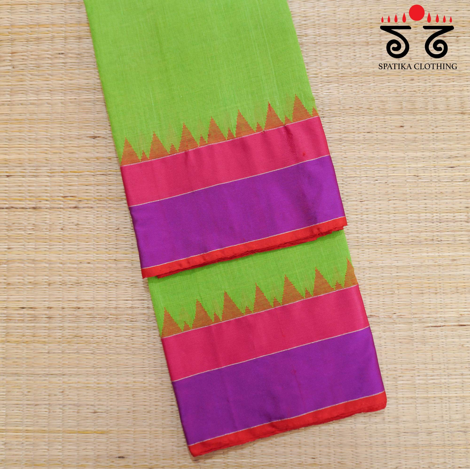 Green Ponduru Handspun Cotton Saree