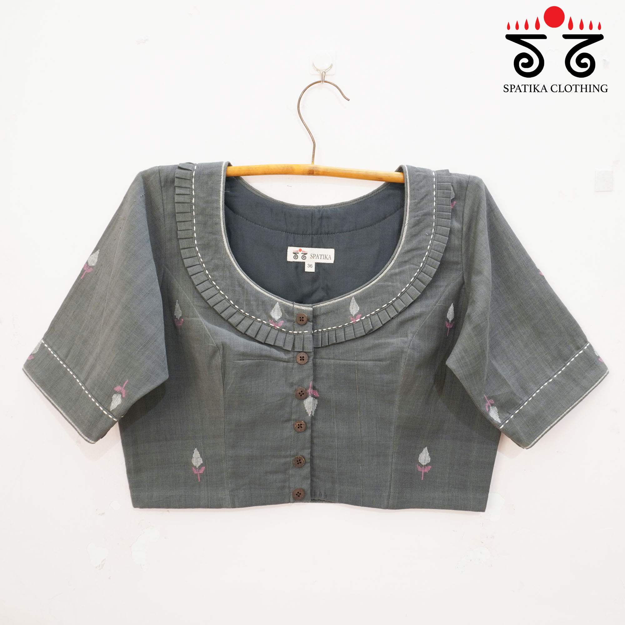 The Frilled Jamdhani Blouse