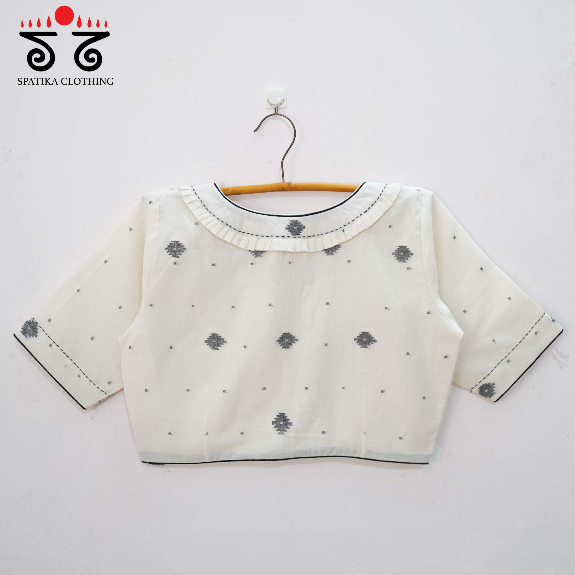 The Frilled Jamdhani Blouse