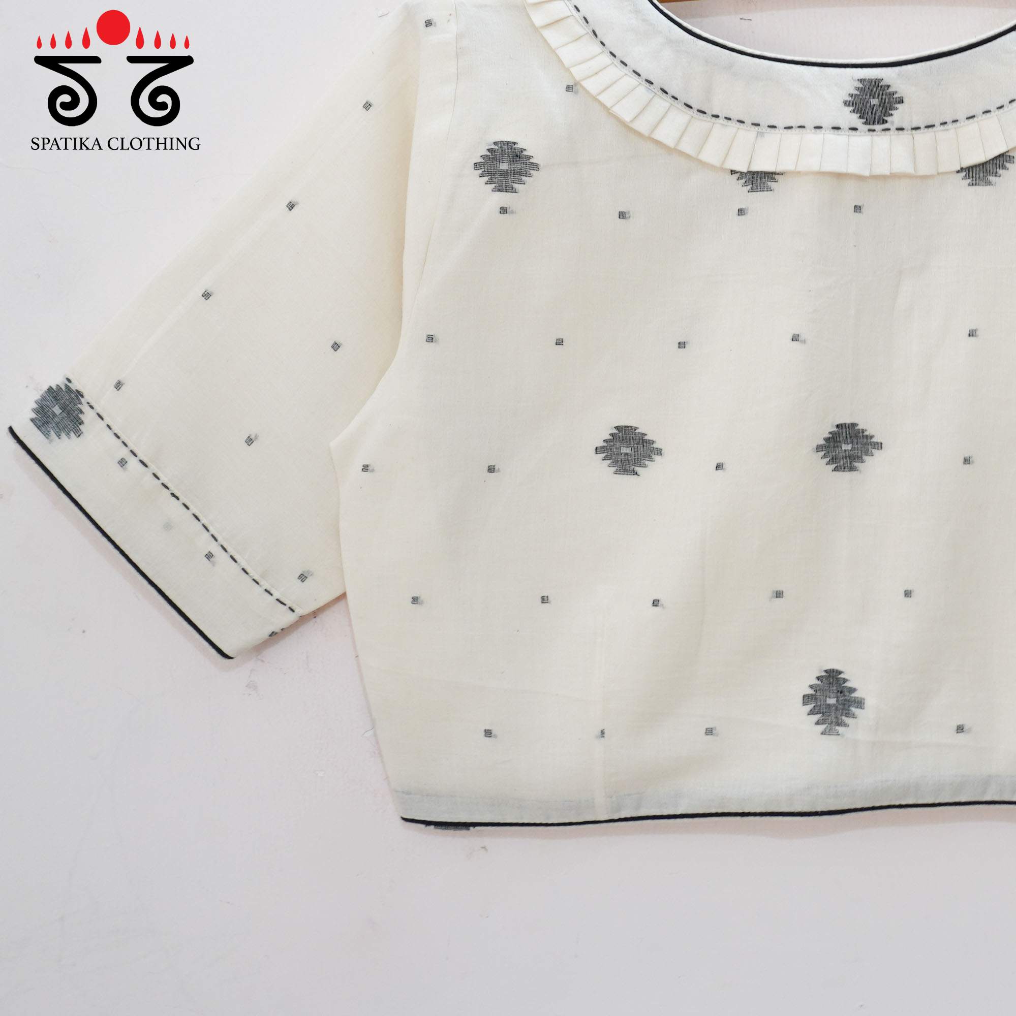 The Frilled Jamdhani Blouse