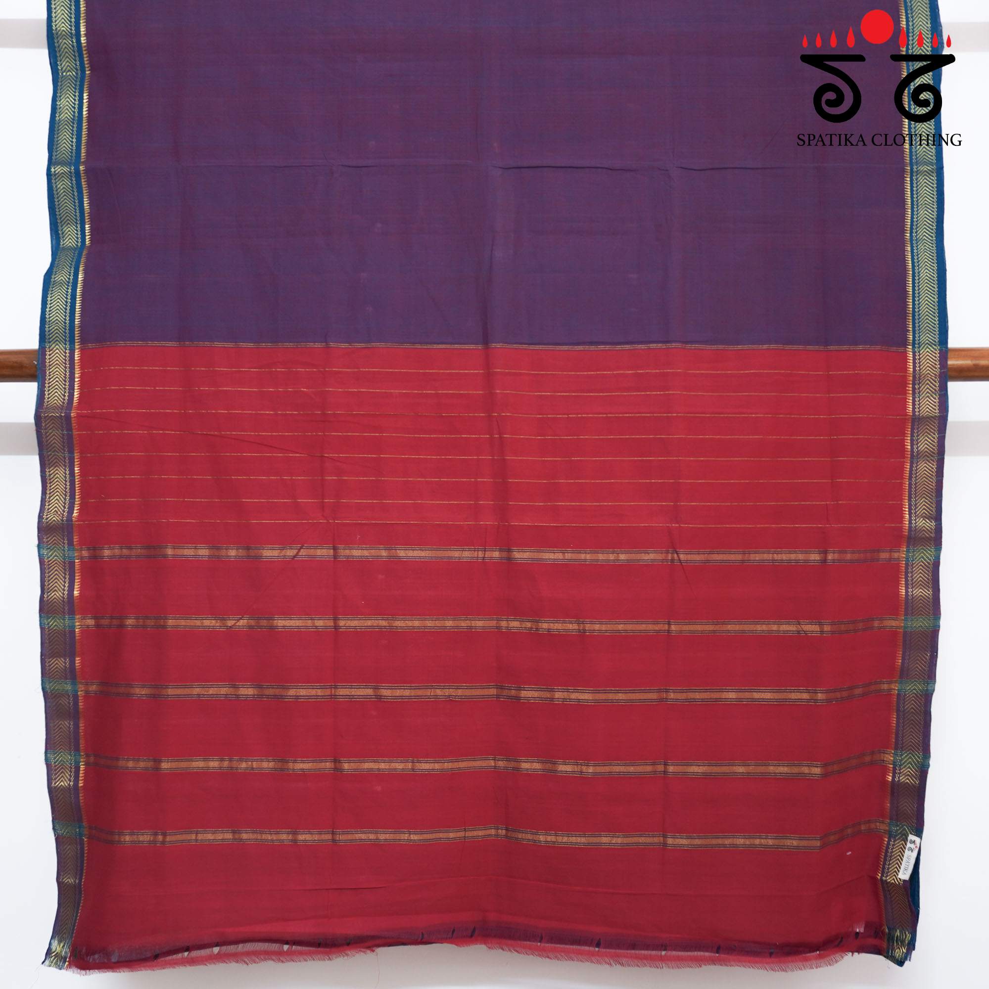Grape Andhra Handwoven Cotton Saree With Special Blouse