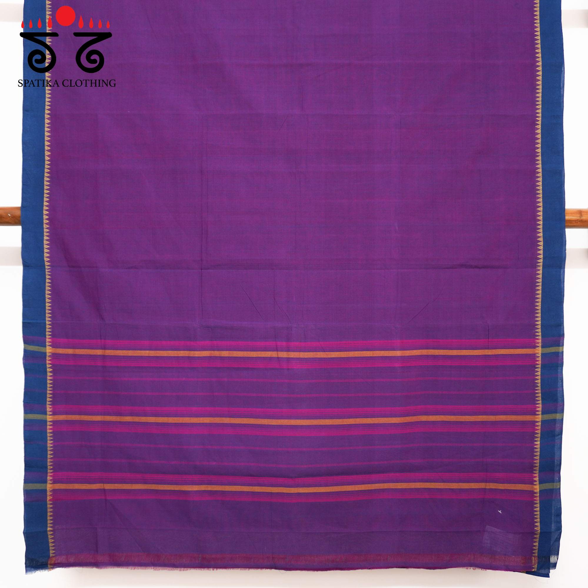 Purple Andhra Handwoven Cotton Saree With Special Blouse