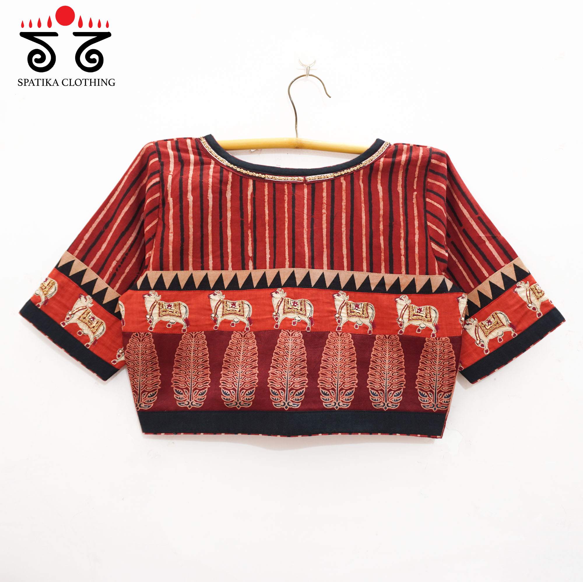 Red Ajrakh Pichwai Blouse