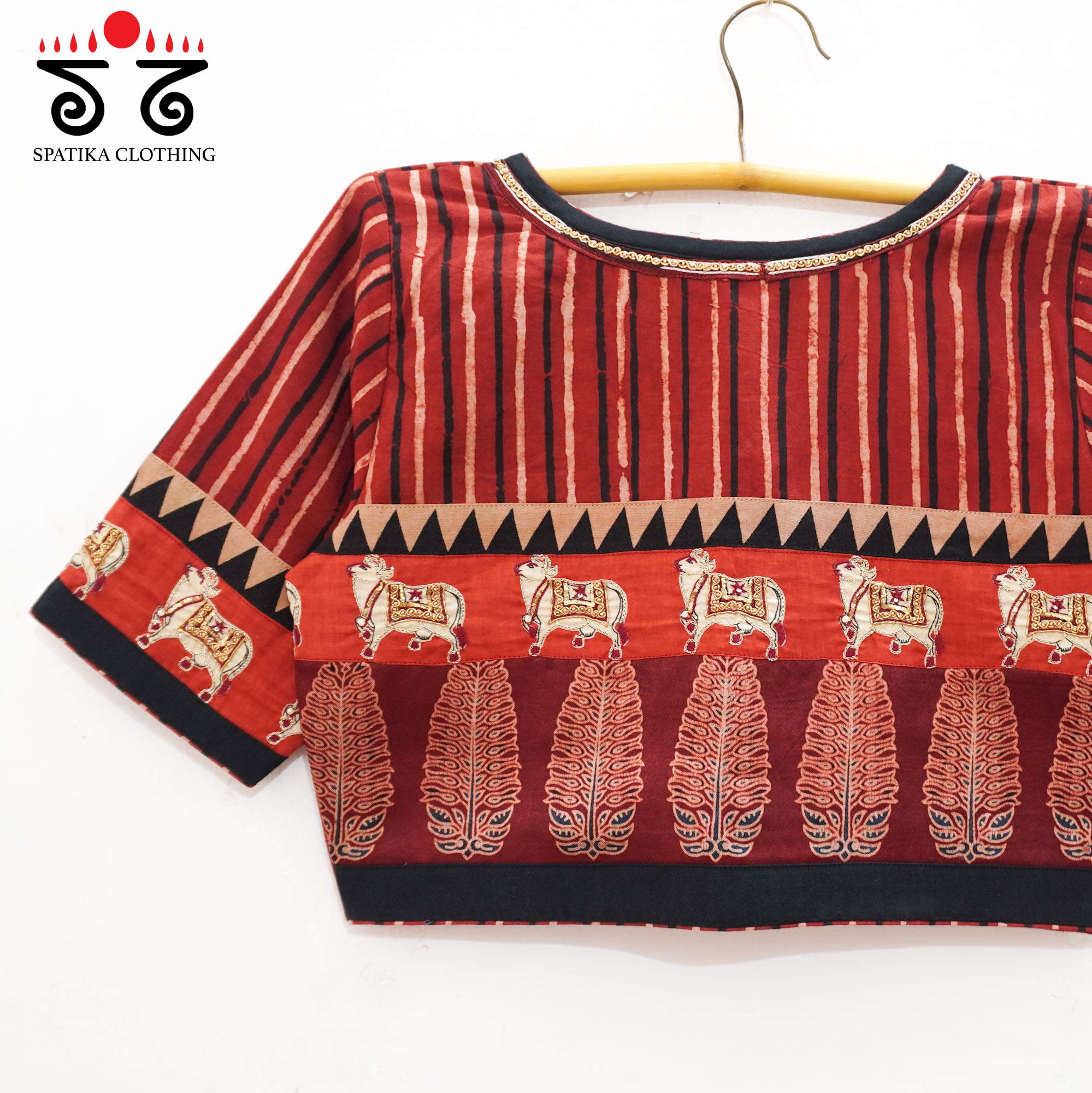 Red Ajrakh Pichwai Blouse
