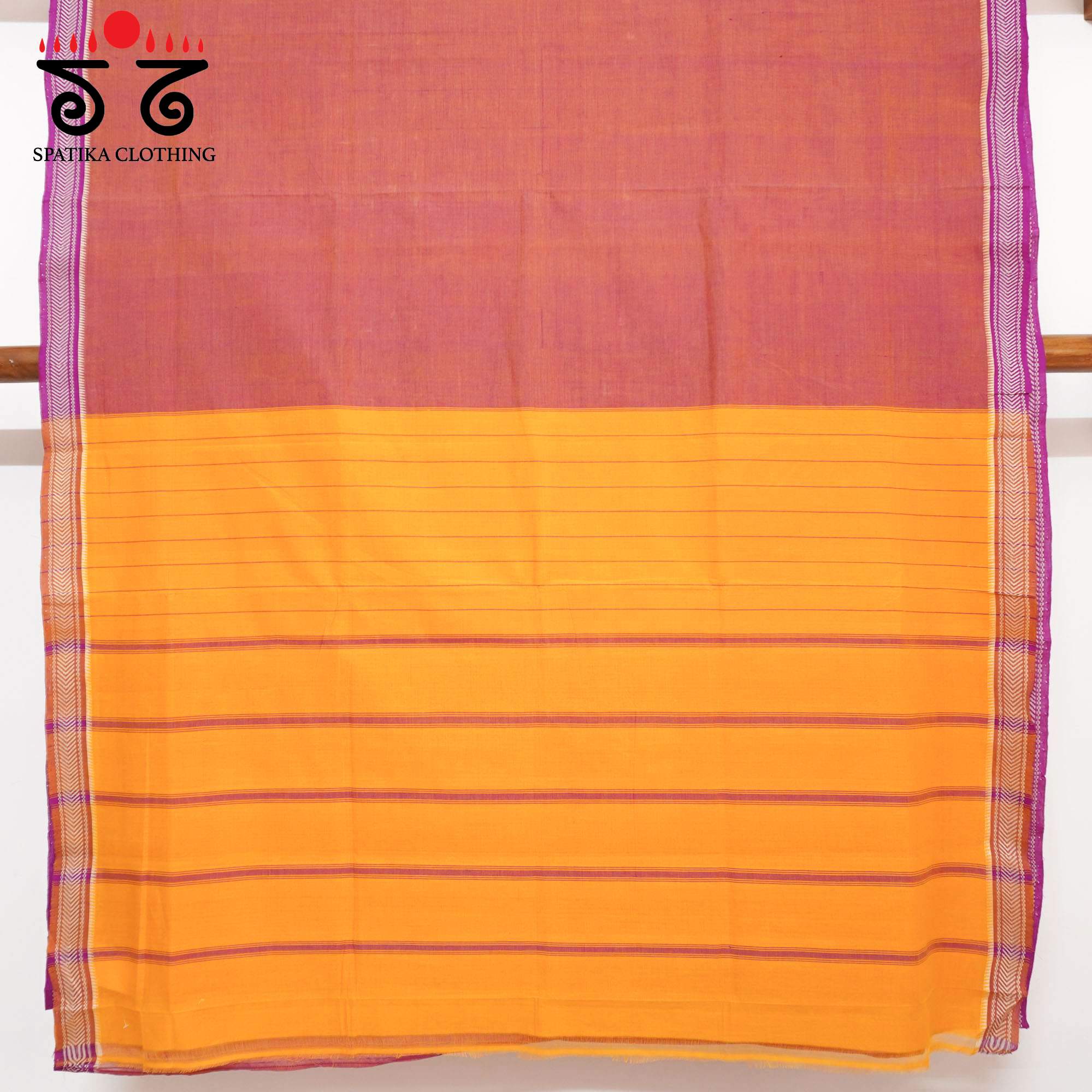 Peach Andhra Handwoven Cotton Saree With Special Blouse