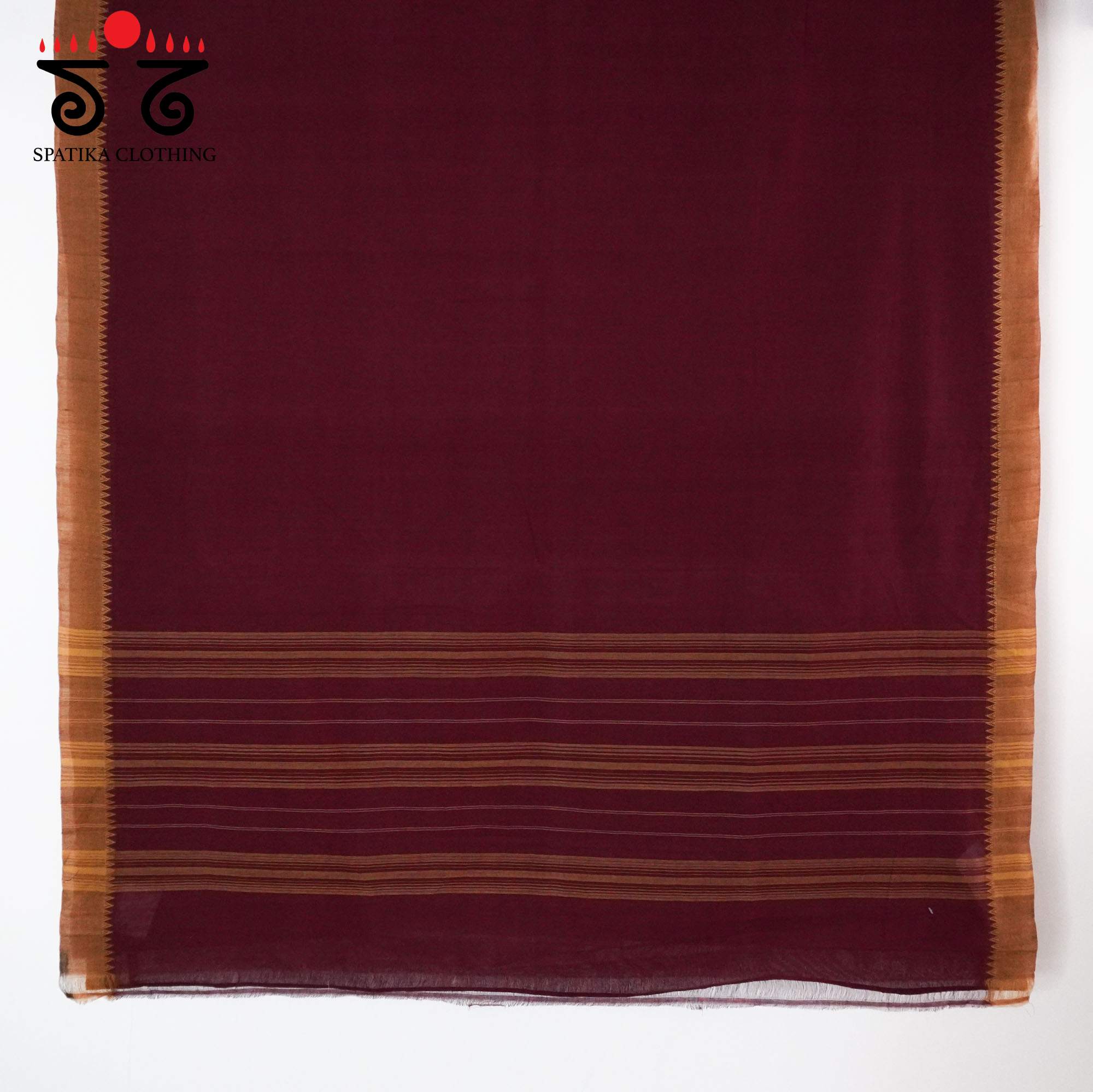 Maroon Andhra Handwoven Cotton Saree With Special Blouse