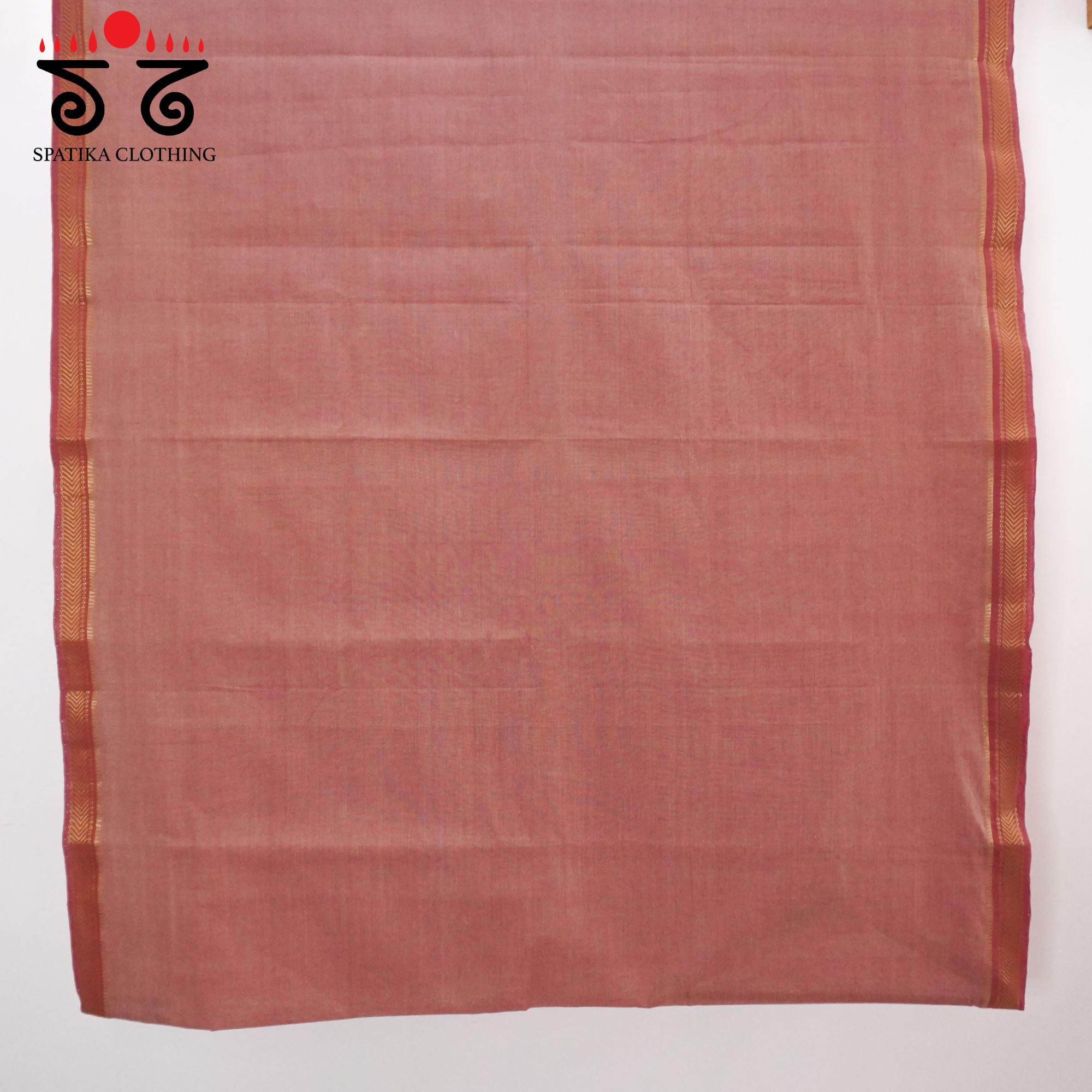 Peach Andhra Handwoven Cotton Saree With Special Blouse