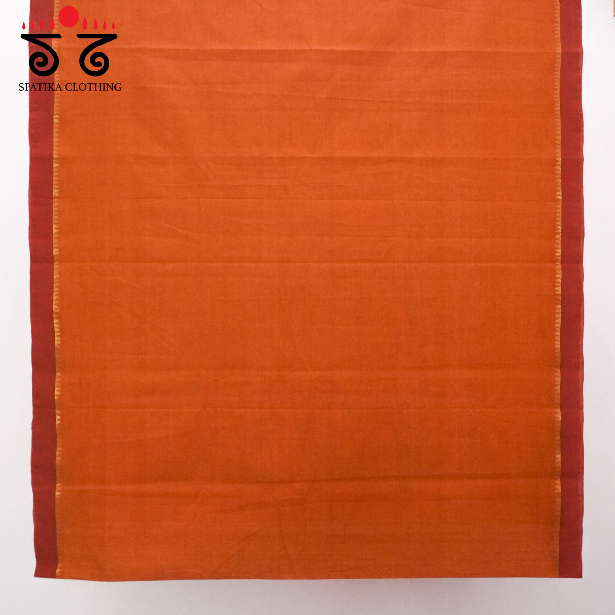 Orange Andhra Handwoven Cotton Saree With Special Blouse