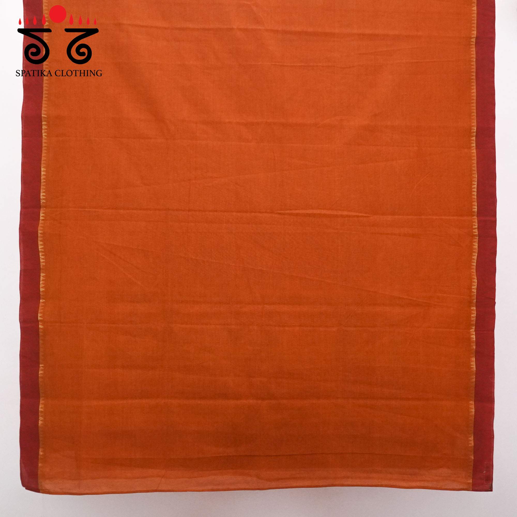 Orange Andhra Handwoven Cotton Saree With Special Blouse
