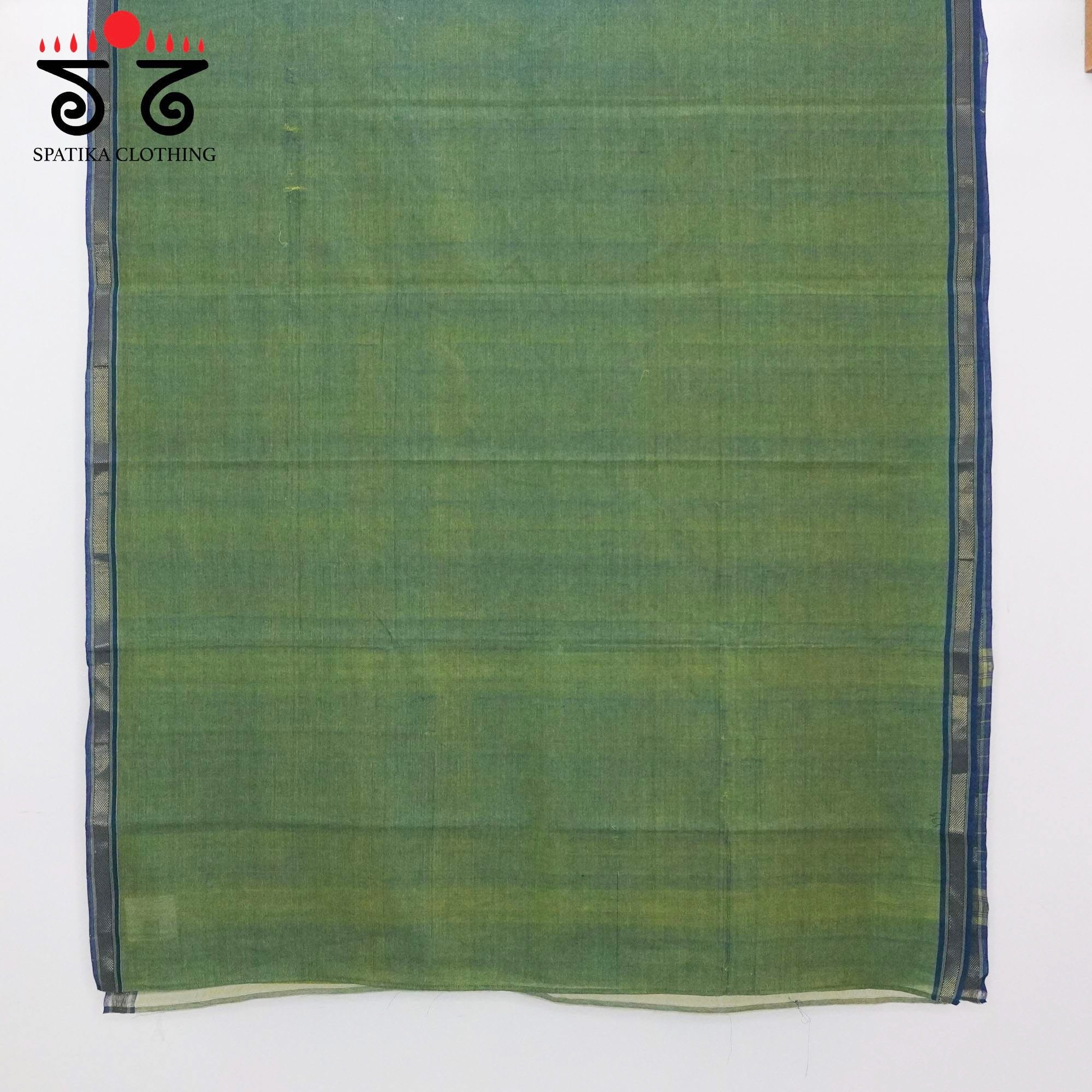 Green Andhra Handwoven Cotton Saree With Special Blouse