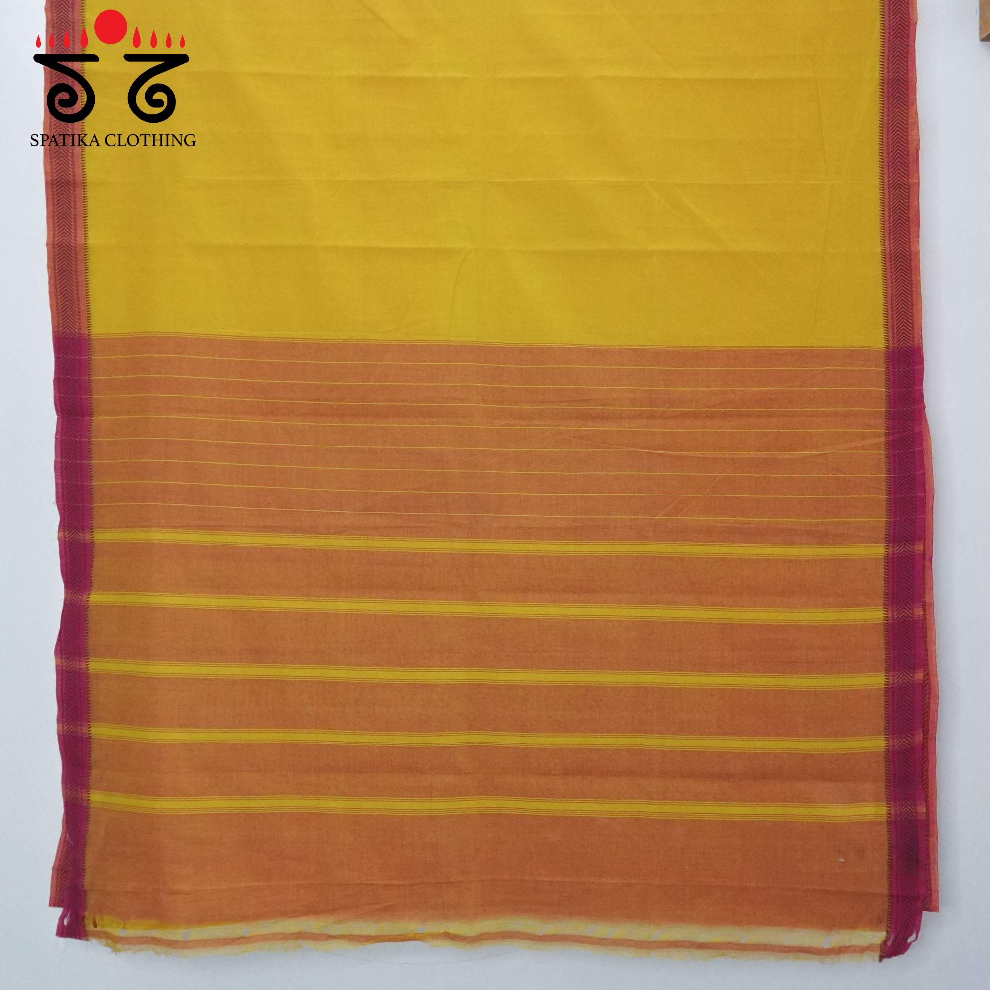 Yellow Andhra Handwoven Cotton Saree With Special Blouse