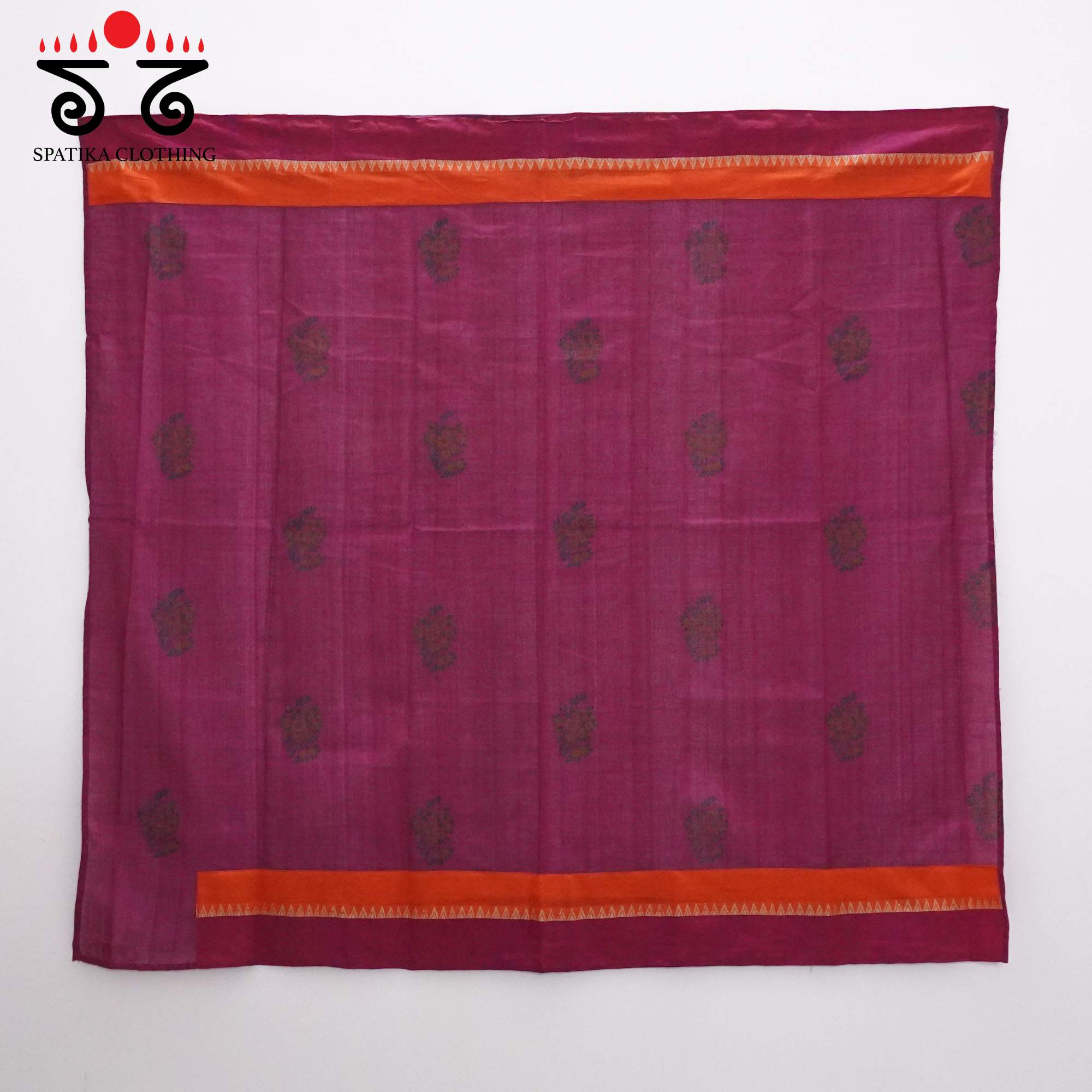 Rust Andhra Handwoven Cotton Saree With Special Blouse
