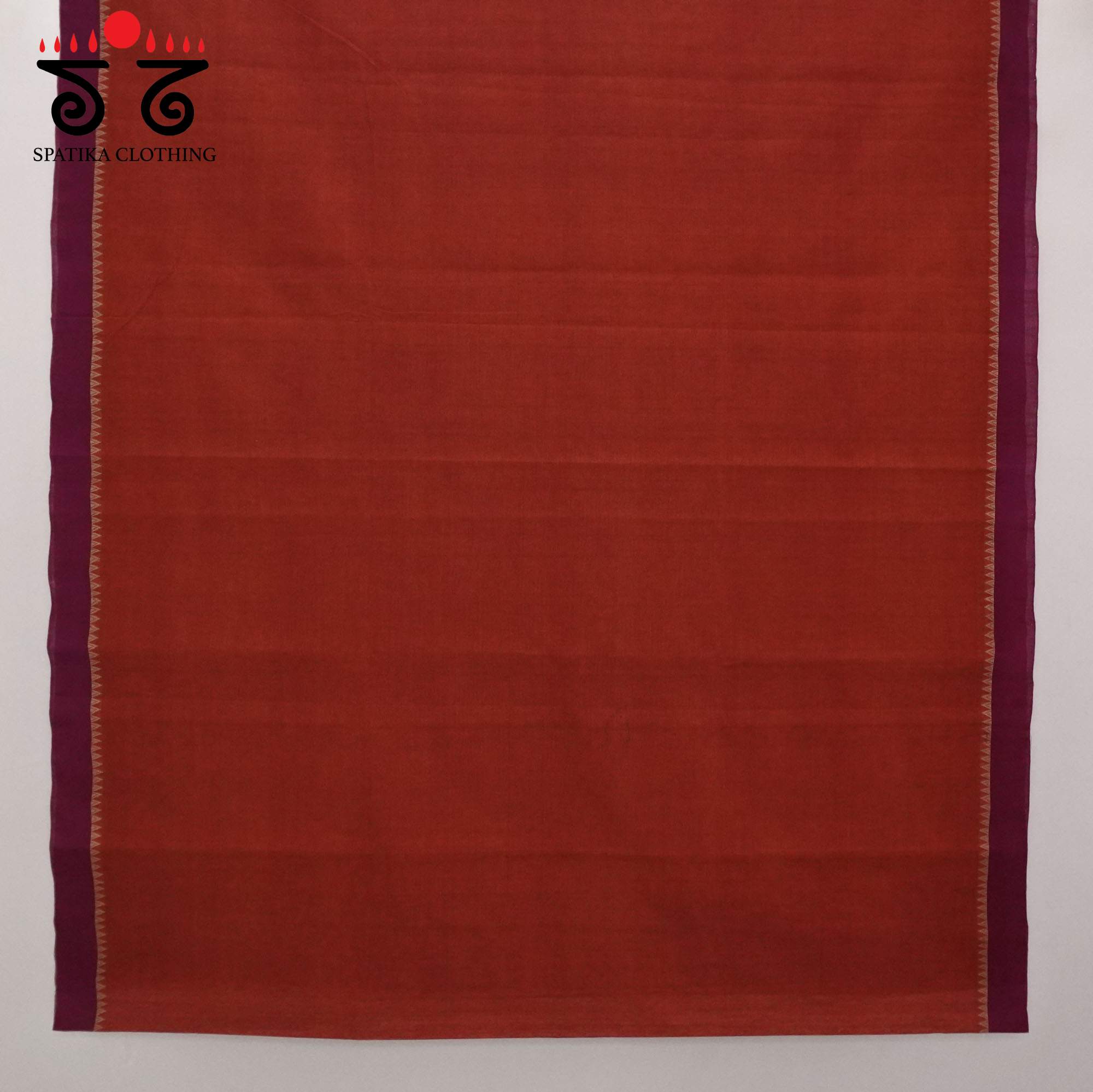 Rust Andhra Handwoven Cotton Saree With Special Blouse