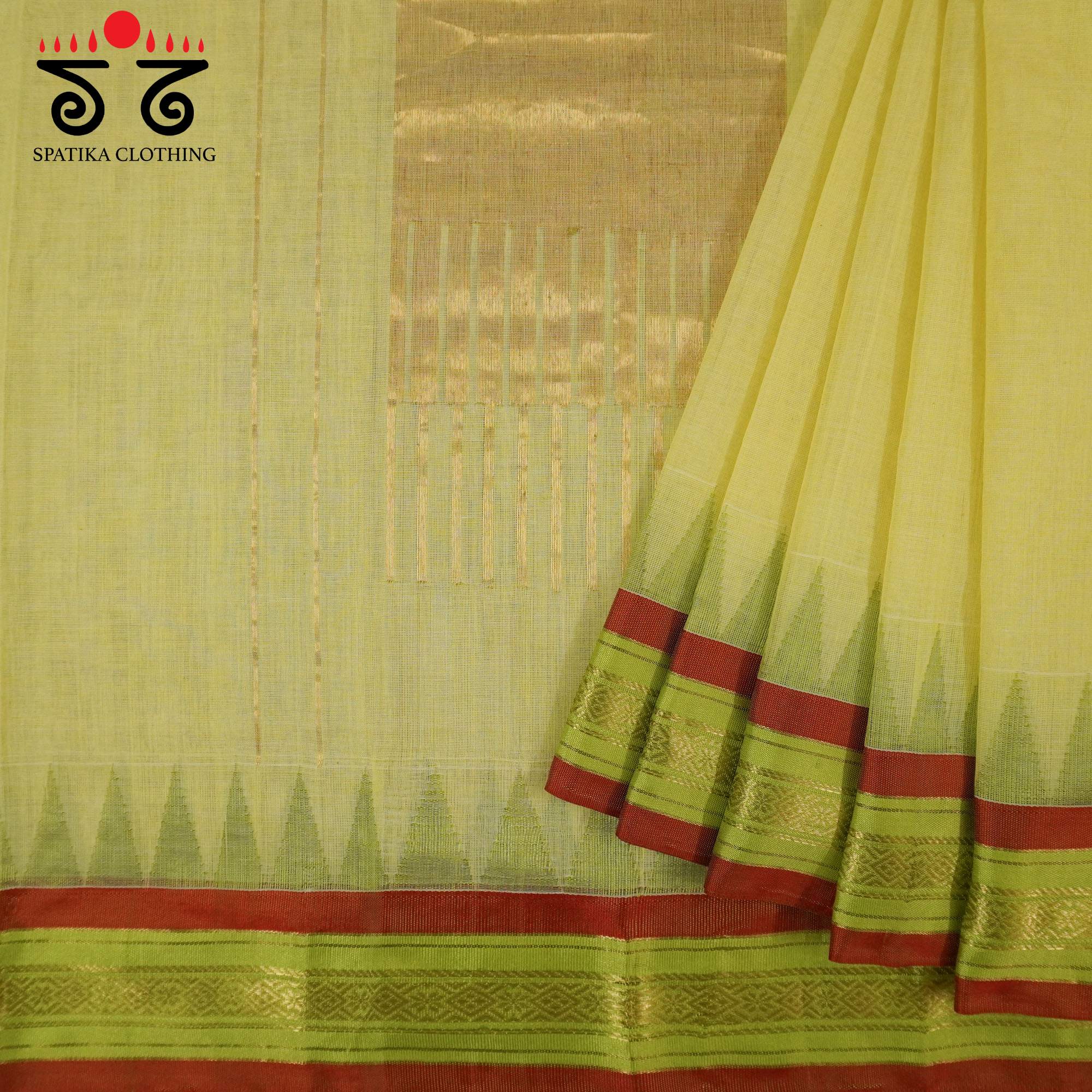 Lime Ponduru Silk Border Saree - Special Edition!