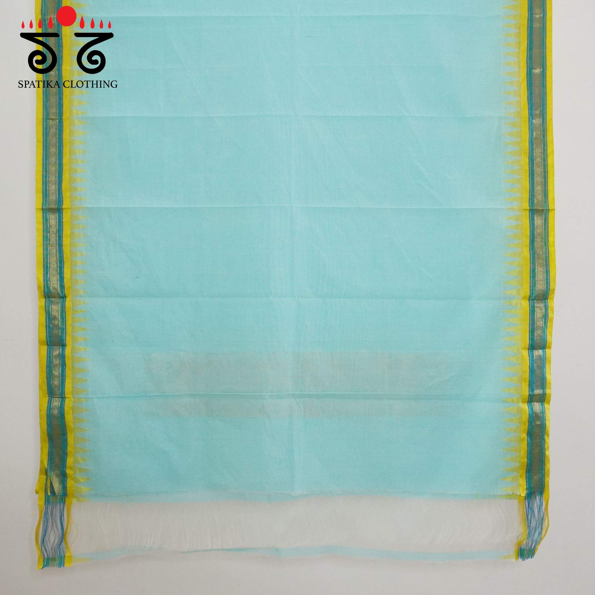 Aqua Ponduru Silk Border Saree - Special Edition!