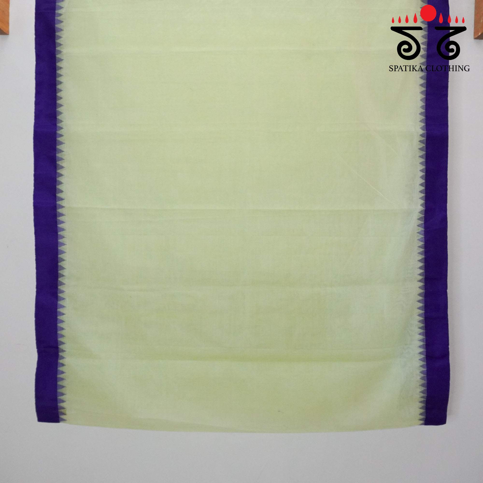 Light Green Ponduru Handspun Saree - With Silk border