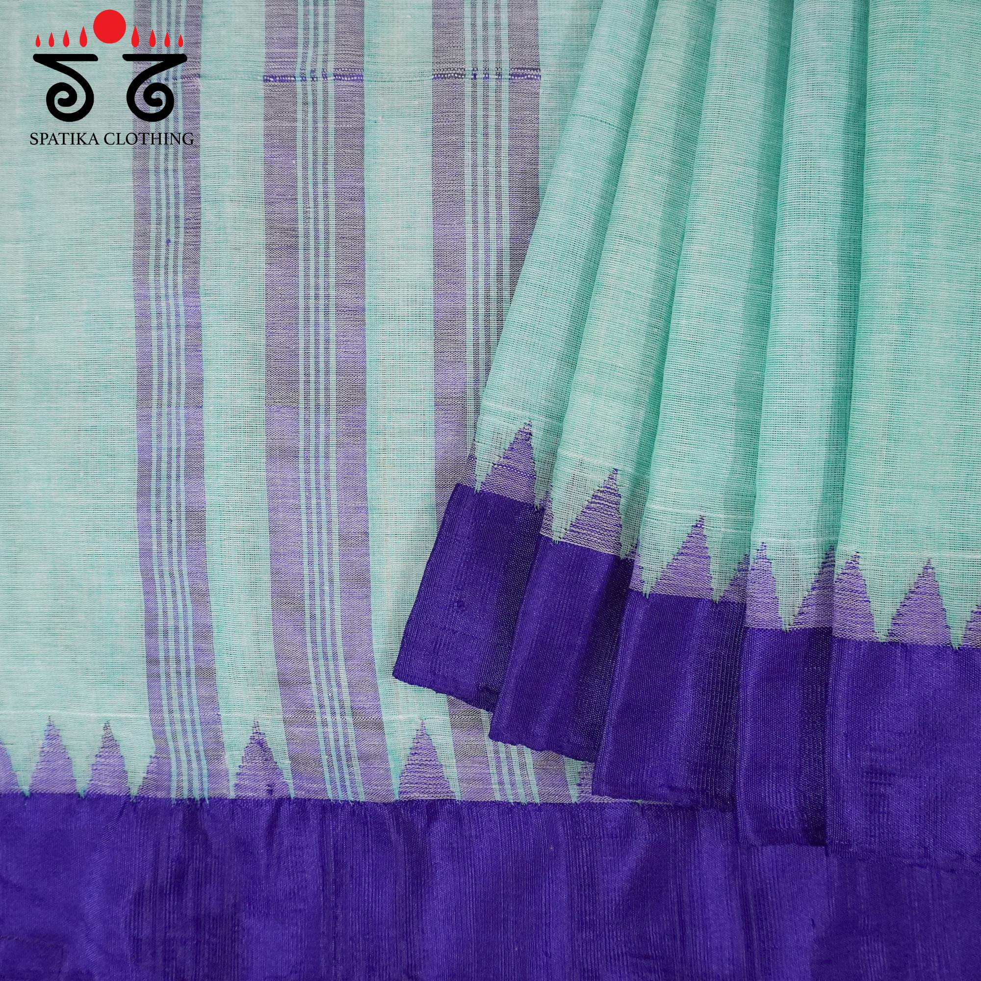 Blue Ponduru Handspun Cotton Saree With Special Blouse