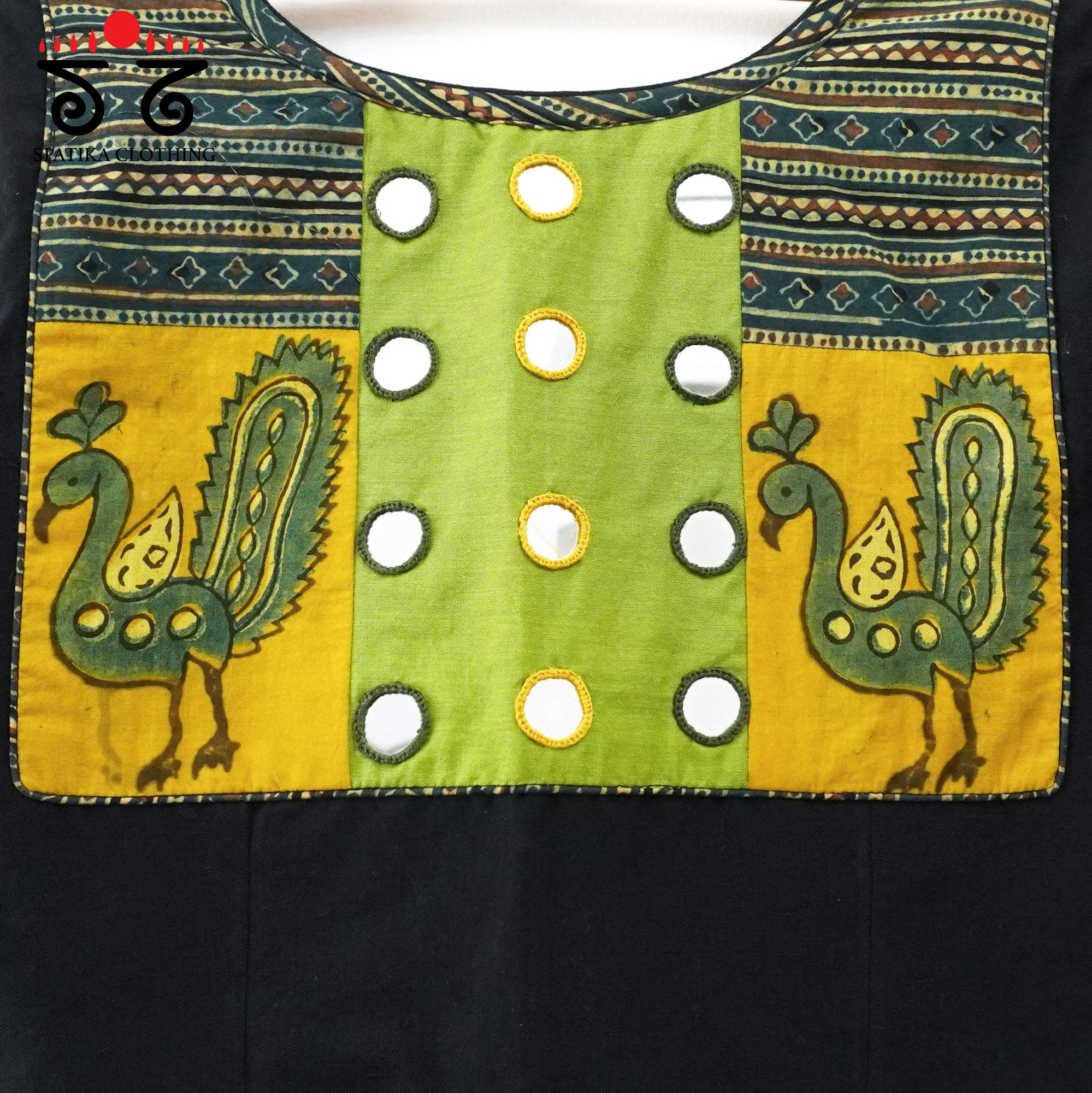 The Morni - Green Mirror work Blouse