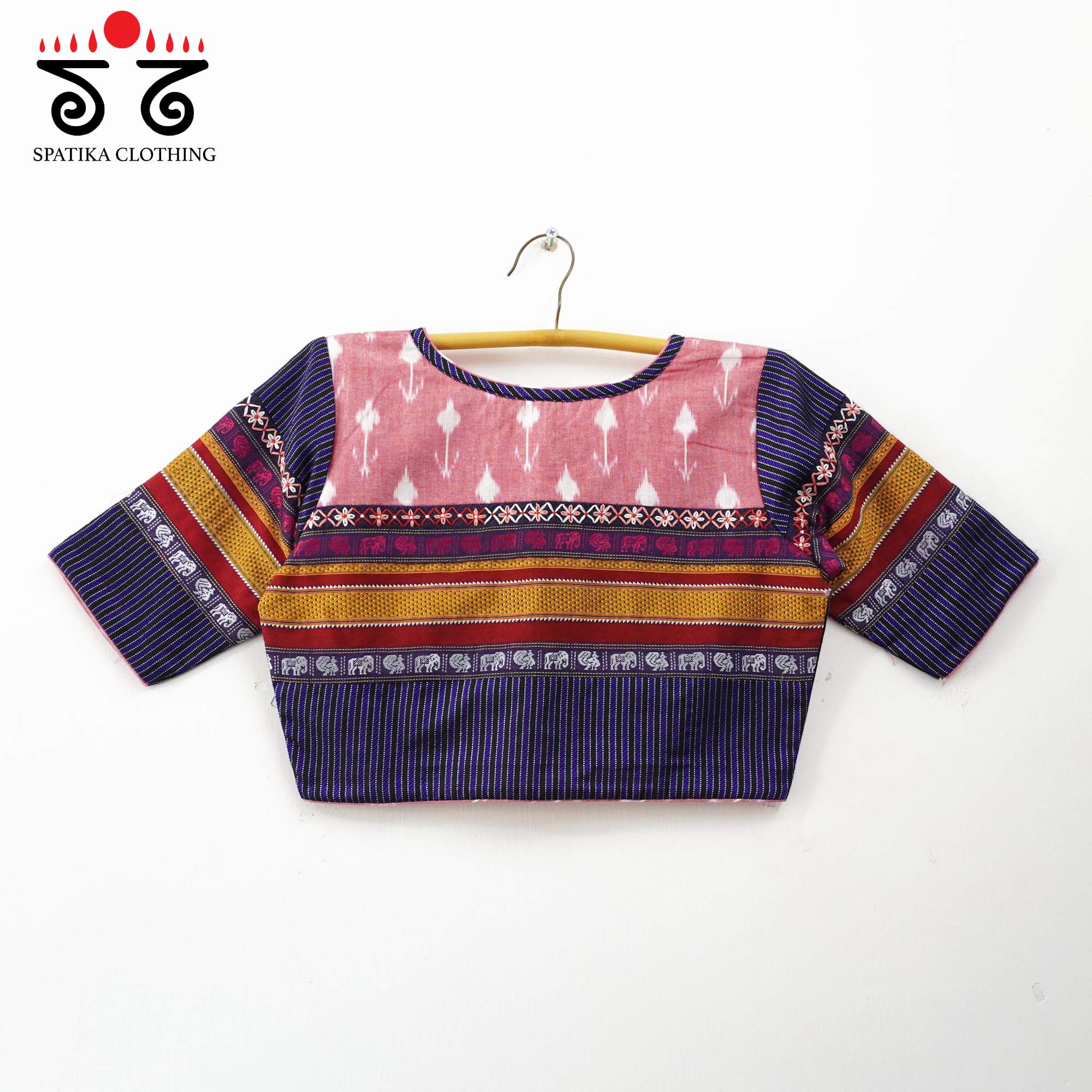 Blue Ikat Khun-Hand crafted Blouse