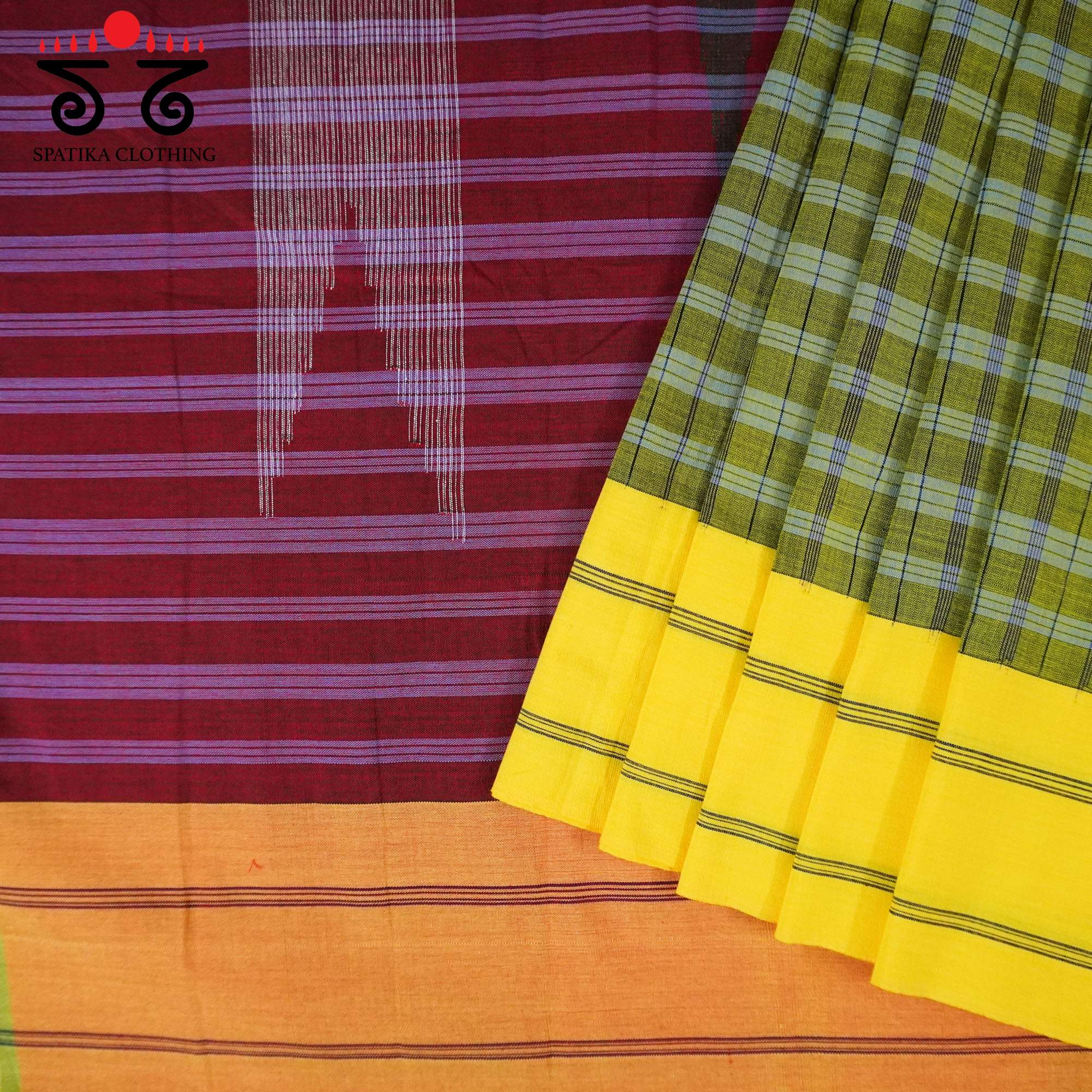Green Ilkal Handwoven Cotton Saree - Special Edition