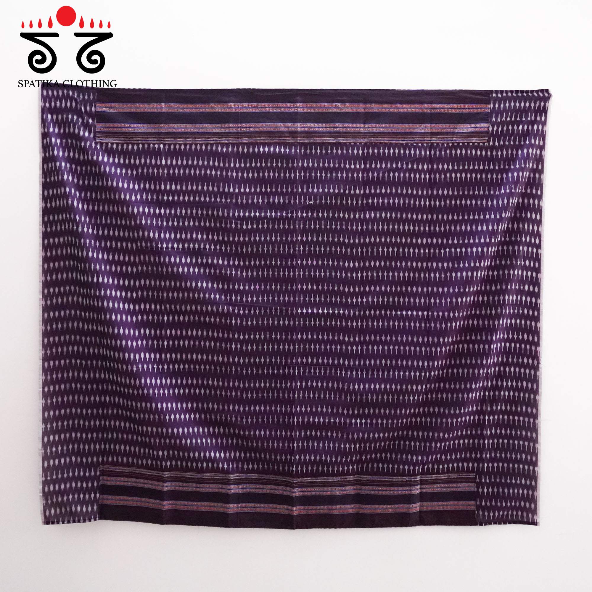 Red Ilkal Handwoven Cotton Saree - Ikat Blouse