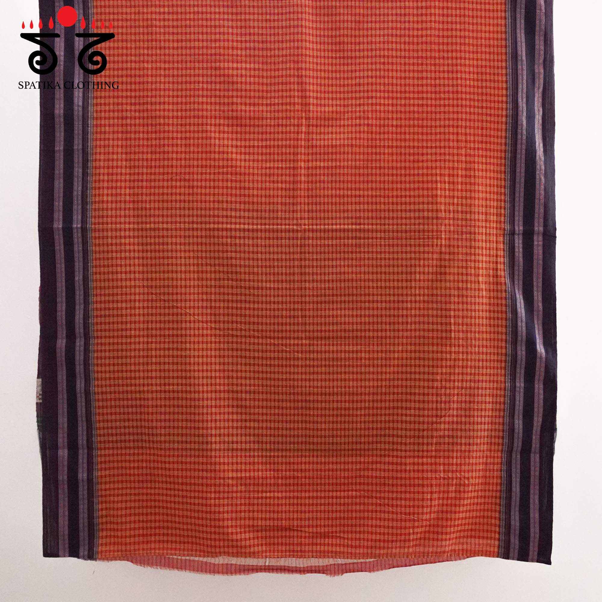 Red Ilkal Handwoven Cotton Saree - Ikat Blouse