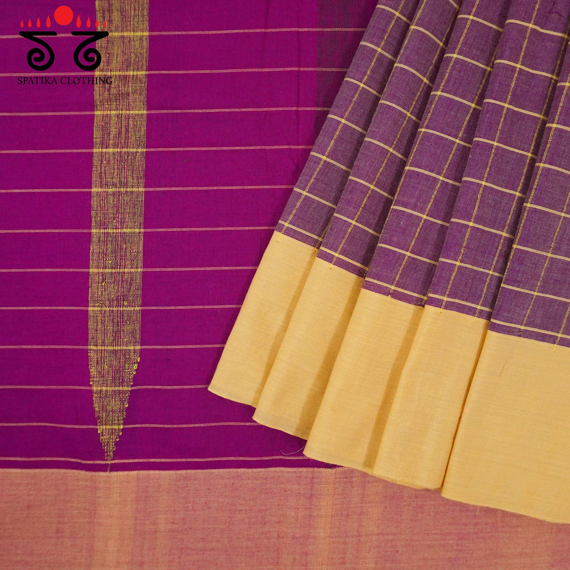 Violet Ilkal Handwoven Cotton Saree - Special Edition