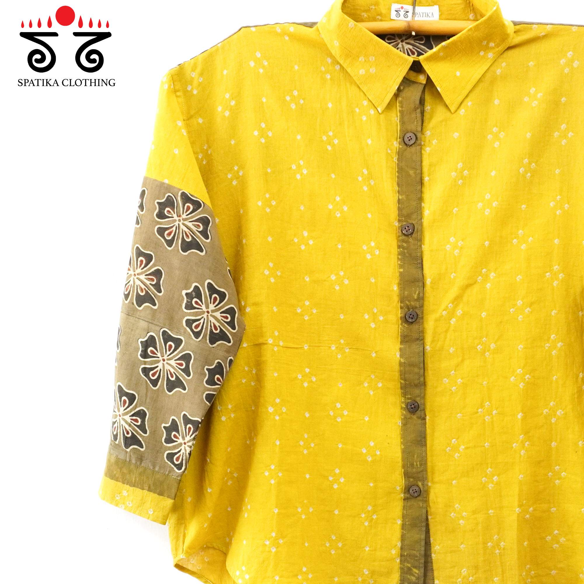 Women's Handcrafted Bandhani Ajrak Shirt